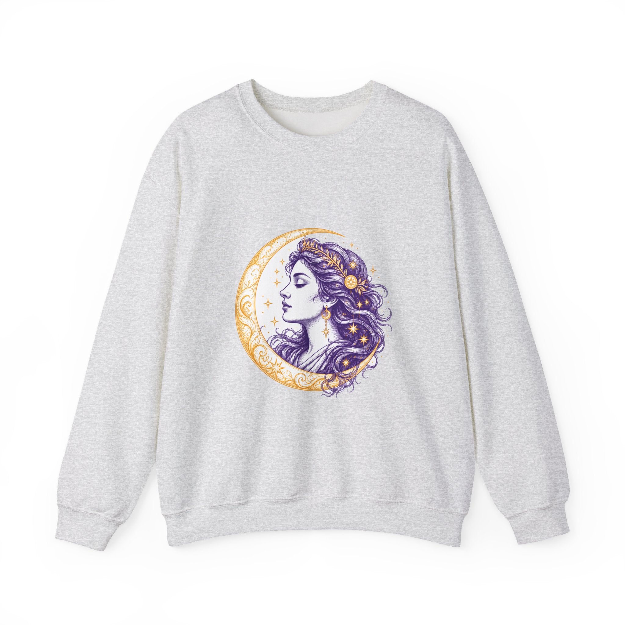 Matching Couple Sweatshirt - Helios & Selene Matching Couple Crewneck Sweatshirt Hand-Drawn Art His Hers Best Friend Gift - Design B