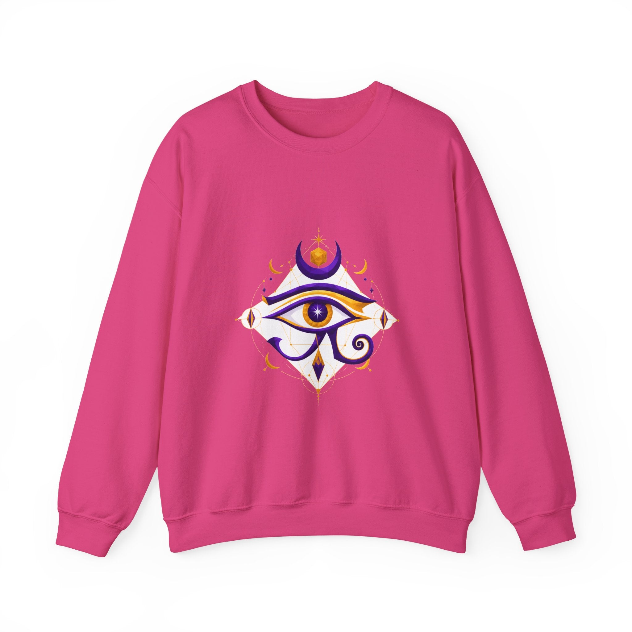 Matching Couple Sweatshirt - Eye of Ra & Horus Matching Couple Premium Fleece Sweatshirt Geometric Art His Hers Love Gift - Design B
