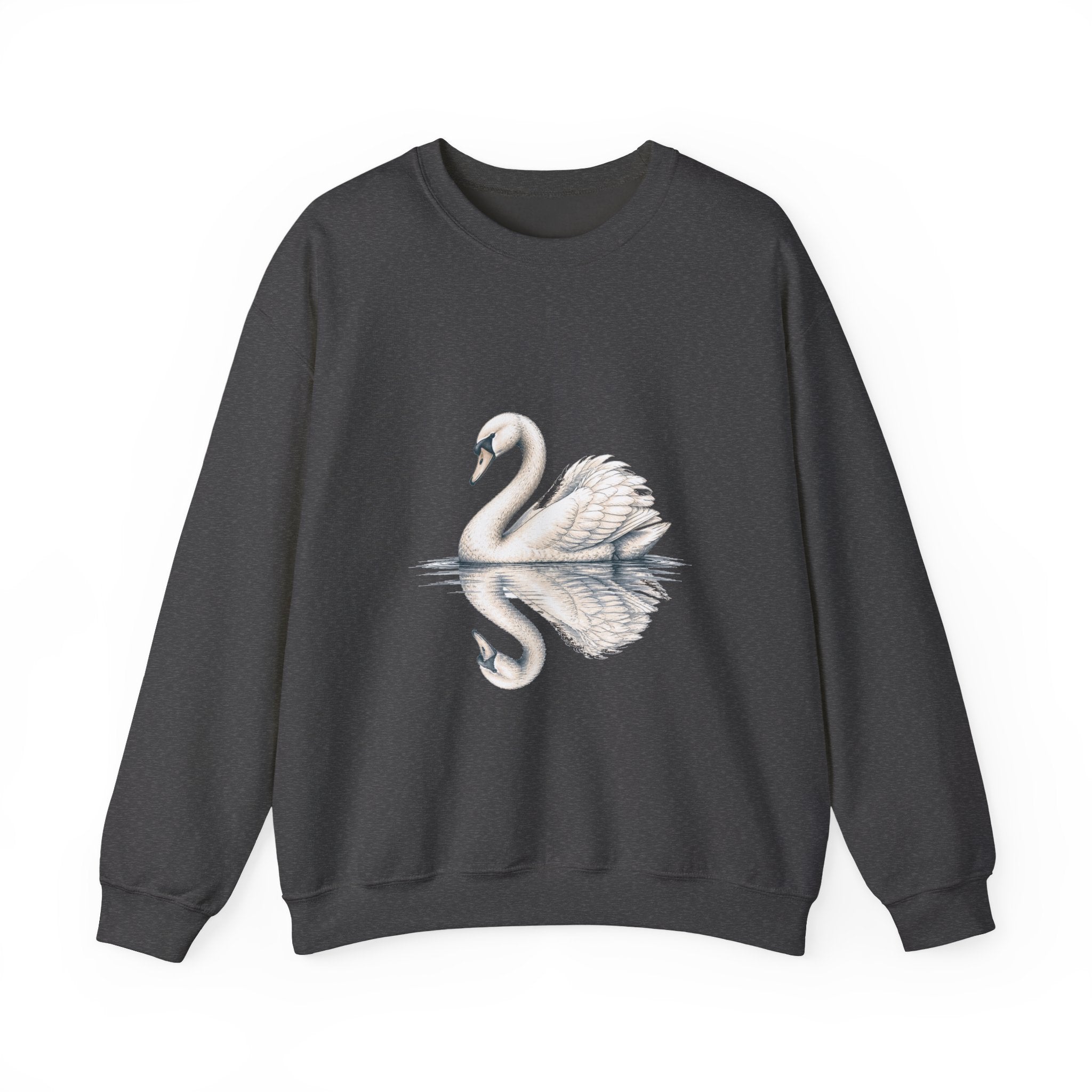 Matching Couple Sweatshirt - Raven & Swan Matching Couple Premium Fleece Sweatshirt Hand-Drawn Art His Hers Anniversary Gift - Design B