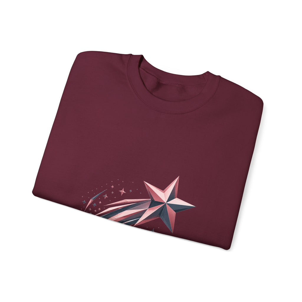 Matching Couple Sweatshirt - Shooting Star & North Star Matching Couple Crewneck Sweatshirt Geometric Art His Hers Couple Gift - Design A