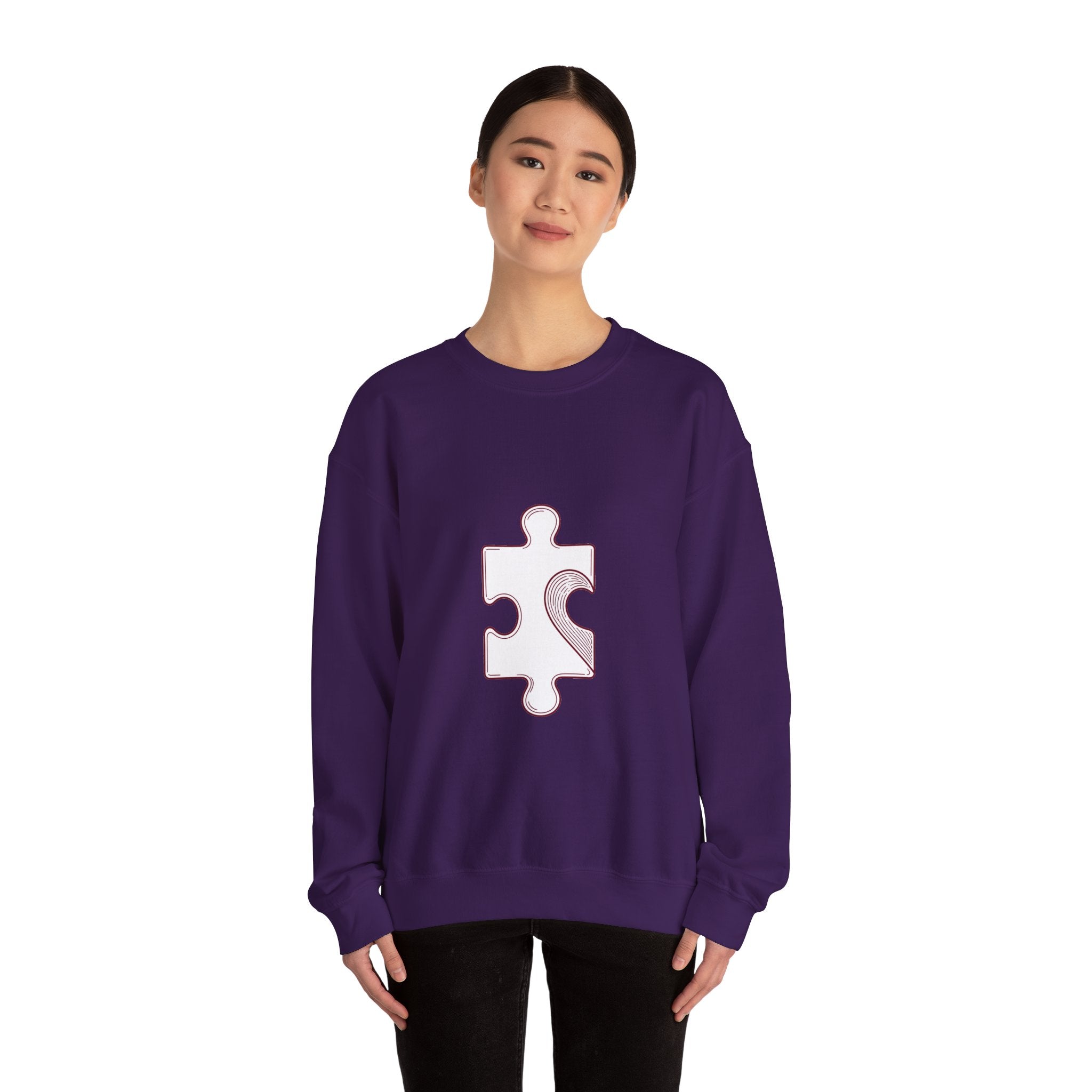 Matching Couple Sweatshirt - Puzzle Pieces Matching Couple Premium Fleece Sweatshirt Minimalist Art His Hers Christmas Gift - Design A