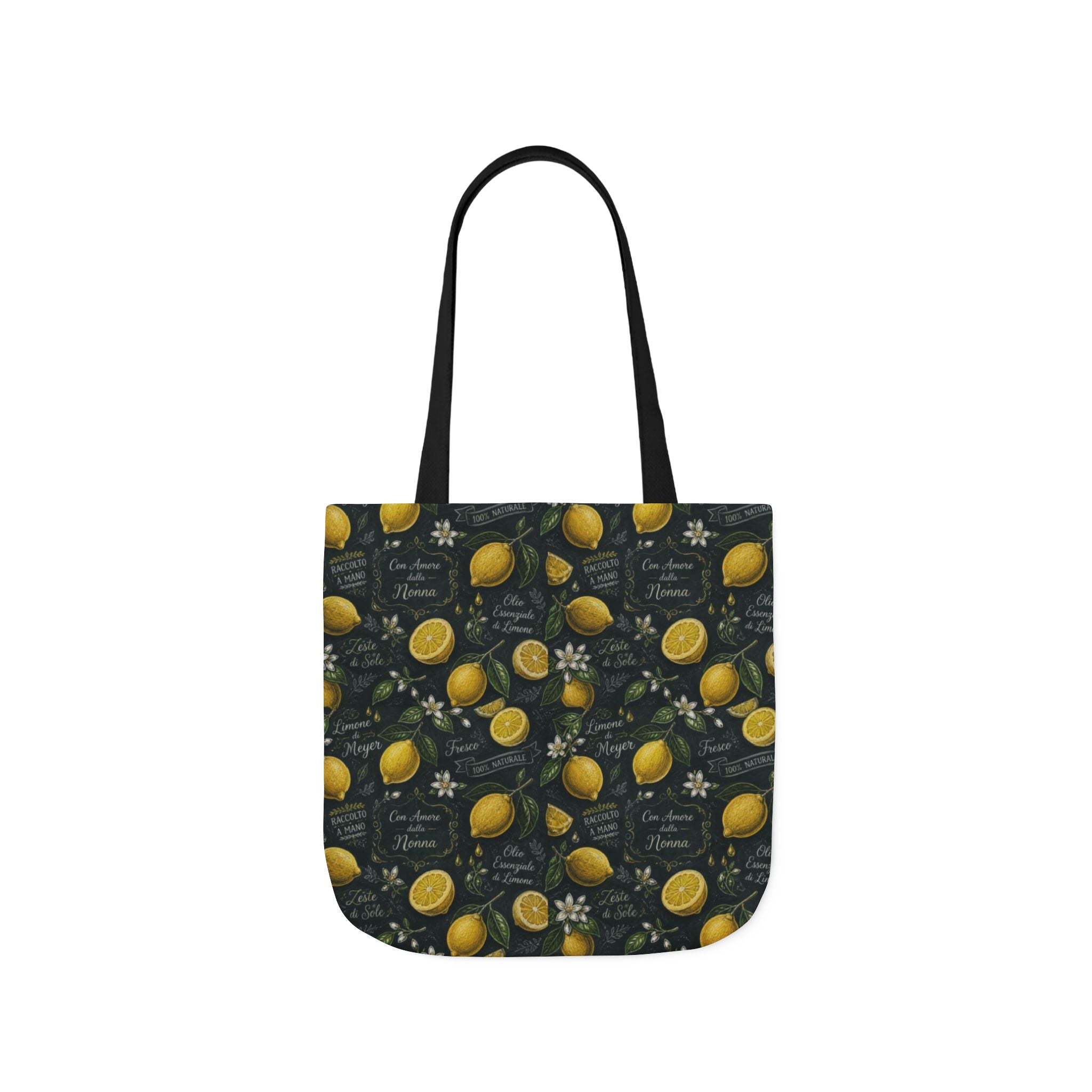 Meyer Lemons Canvas Tote Bag Mediterranean Kitchen Chalk Art Design Italian Cottagecore Gift