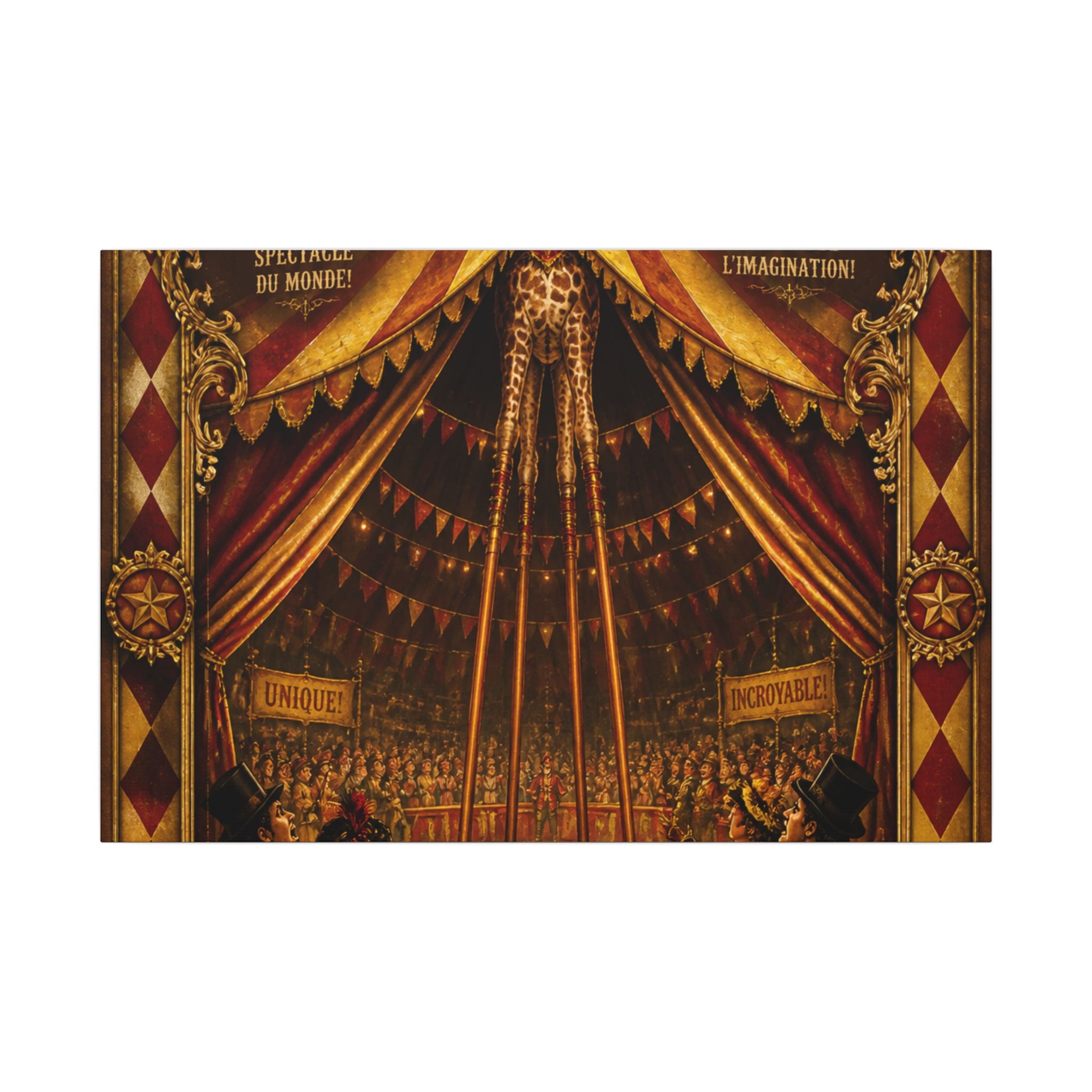 Giraffe on Stilts Wall Art Canvas 16×20 Baroque Home Office Decor Maximalist Print