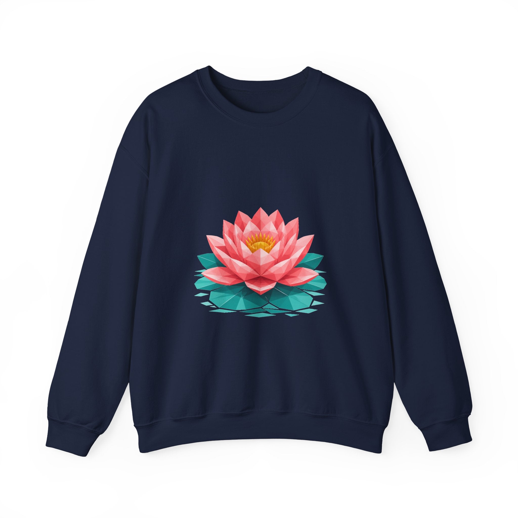 Matching Couple Sweatshirt - Open & Closed Lotus Matching Couple Premium Fleece Sweatshirt Geometric Art His Hers Love Gift - Design A
