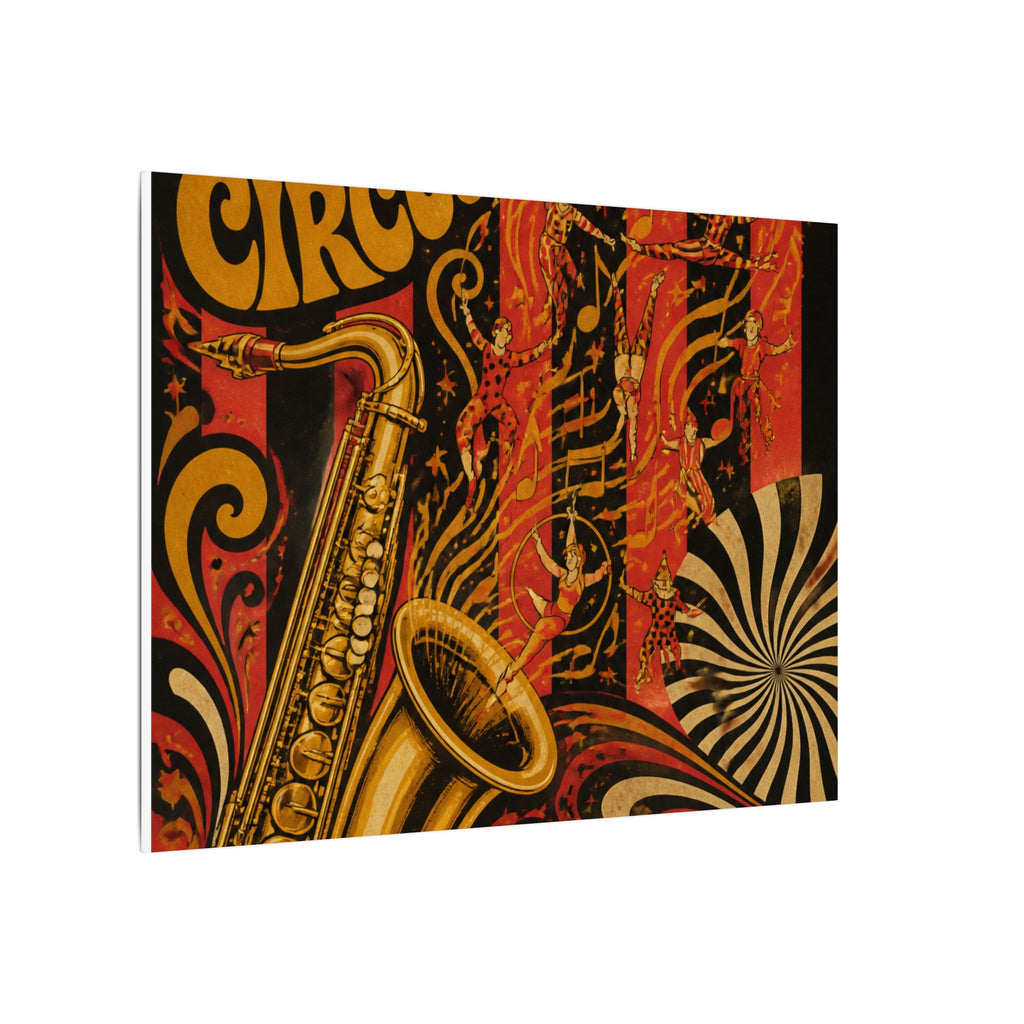Saxophone Music Circus Wall Art Canvas 16×20 Psychedelic Cafe Decor Maximalist Print