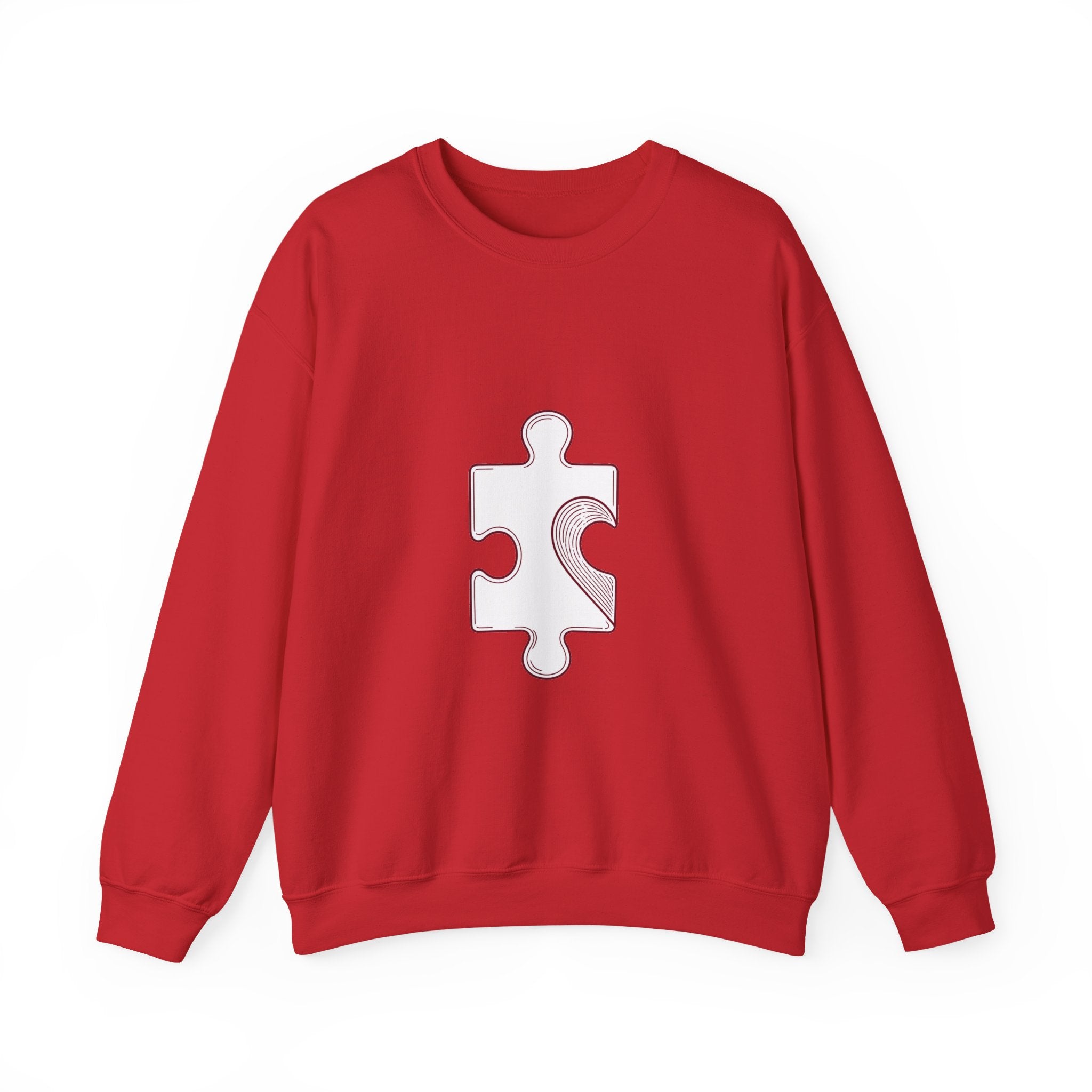 Matching Couple Sweatshirt - Puzzle Pieces Matching Couple Premium Fleece Sweatshirt Minimalist Art His Hers Christmas Gift - Design A