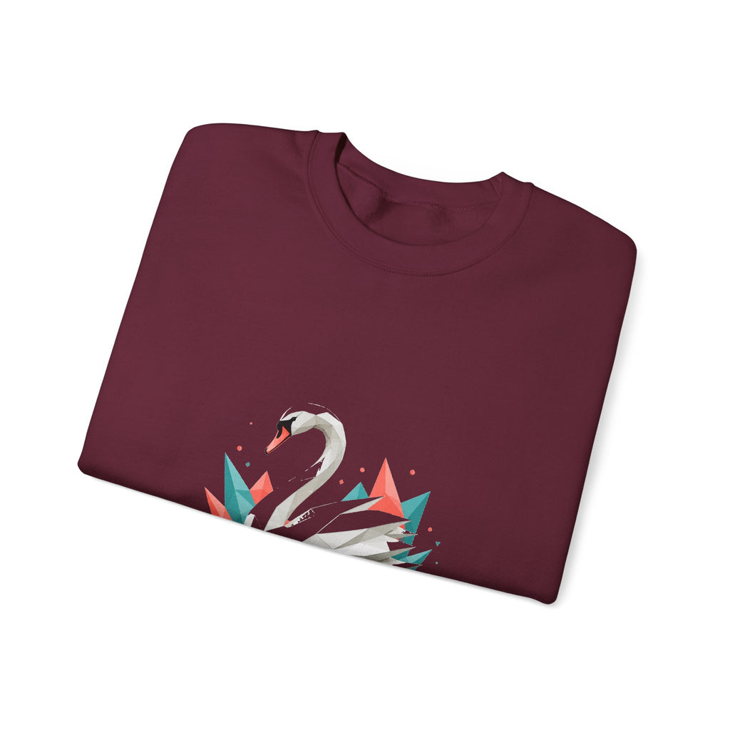 Matching Couple Sweatshirt - Raven & Swan Matching Couple Crewneck Sweatshirt Geometric Art His Hers Couple Gift - Design B