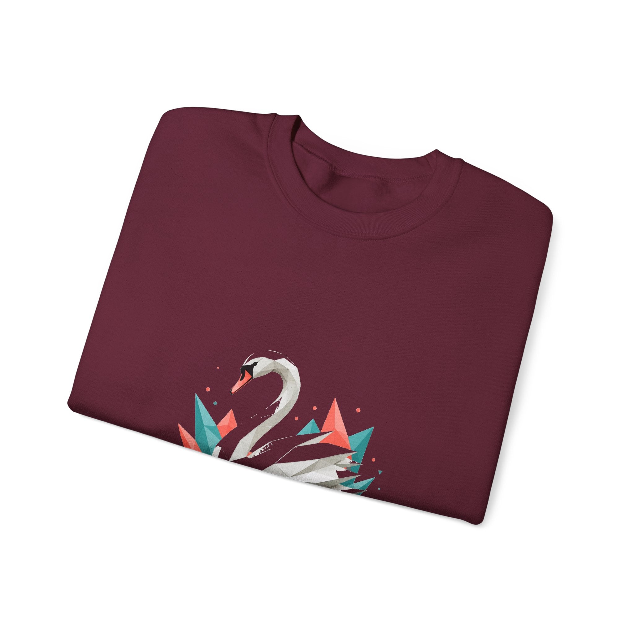Matching Couple Sweatshirt - Raven & Swan Matching Couple Crewneck Sweatshirt Geometric Art His Hers Couple Gift - Design B