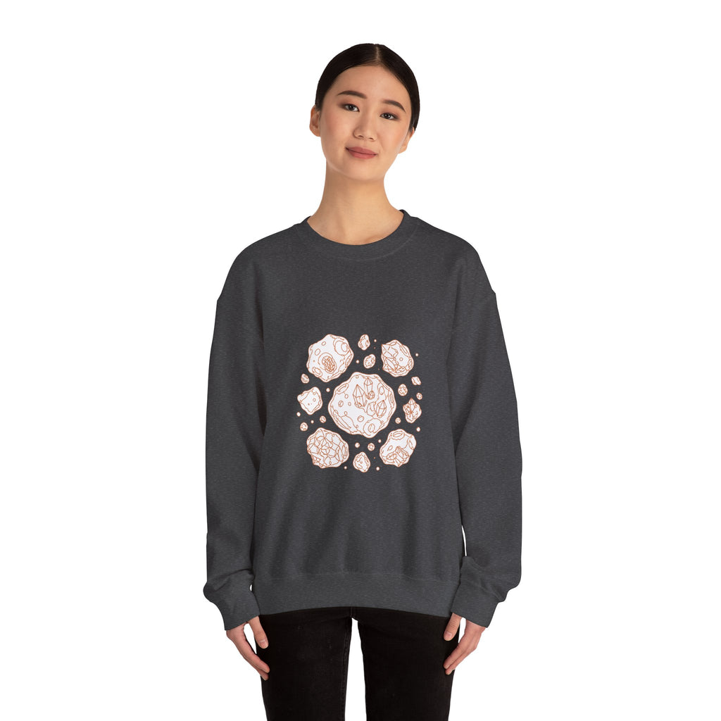 Matching Couple Sweatshirt - Comet & Asteroid Matching Couple Crewneck Sweatshirt Minimalist Art His Hers Valentine Gift - Design B