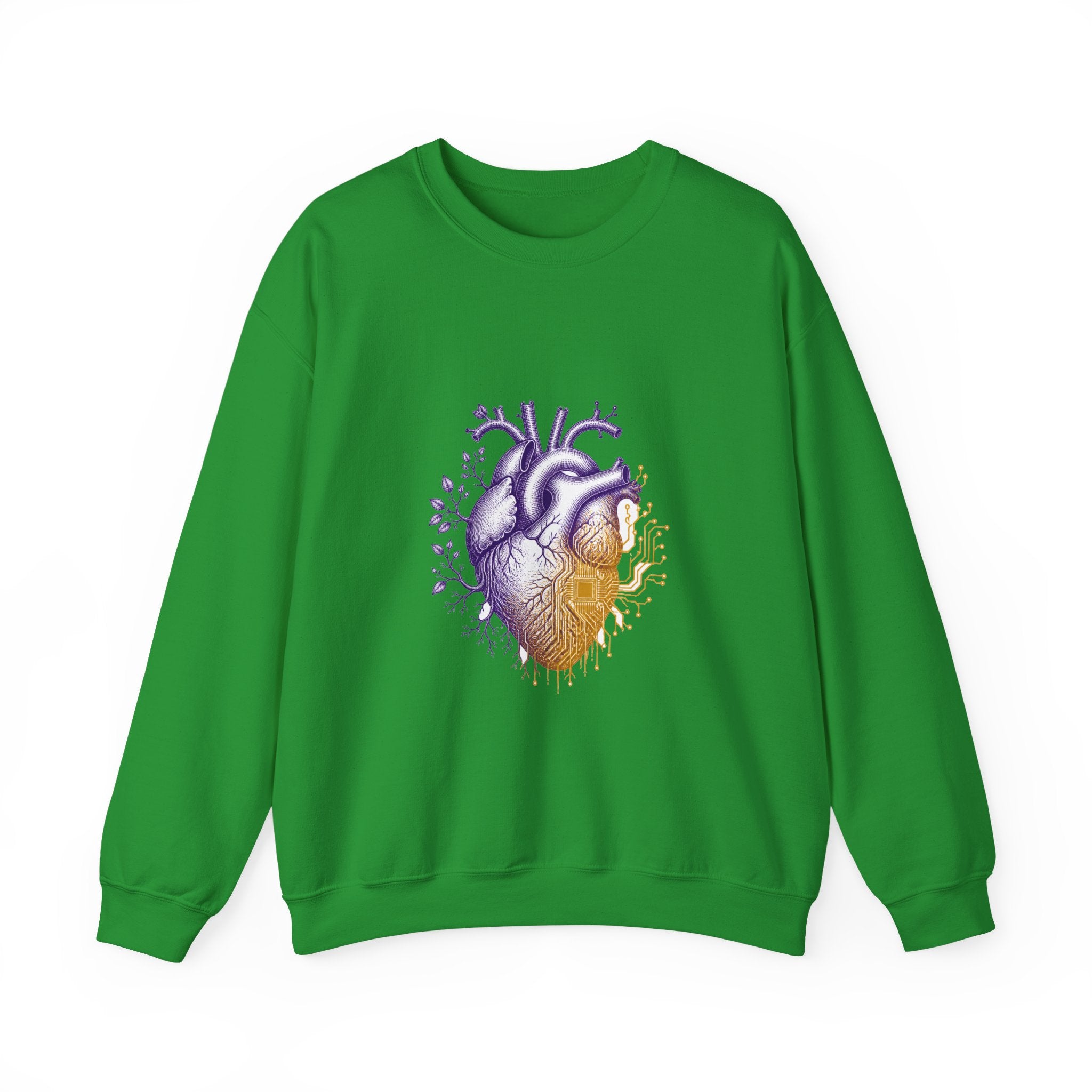 Matching Couple Sweatshirt - Robot & Heart Matching Couple Crewneck Sweatshirt Vintage Art His Hers Wedding Gift - Design B