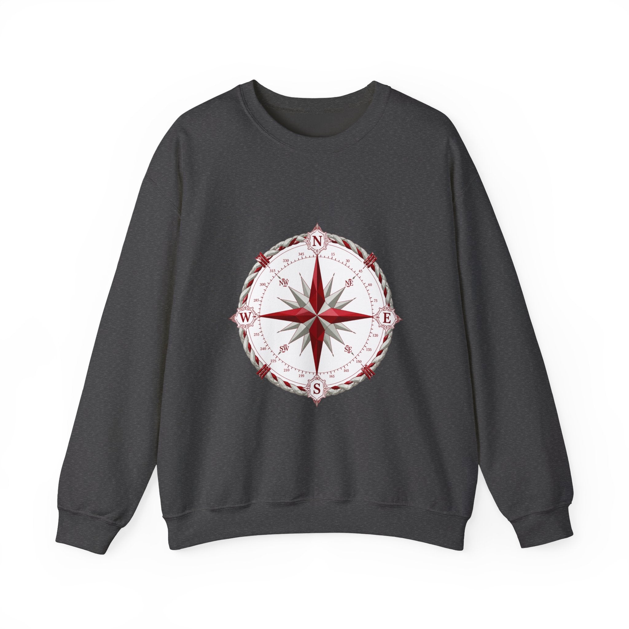 Matching Couple Sweatshirt - Compass North & South Matching Couple Crewneck Sweatshirt Geometric Art His Hers Couple Gift - Design A