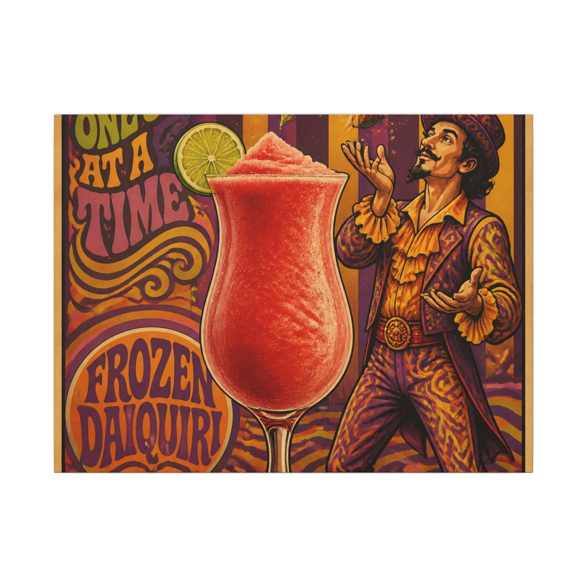 Daiquiri Fruit Juggler Wall Art Canvas 24×36 Psychedelic Dining Room Decor Maximalist Print