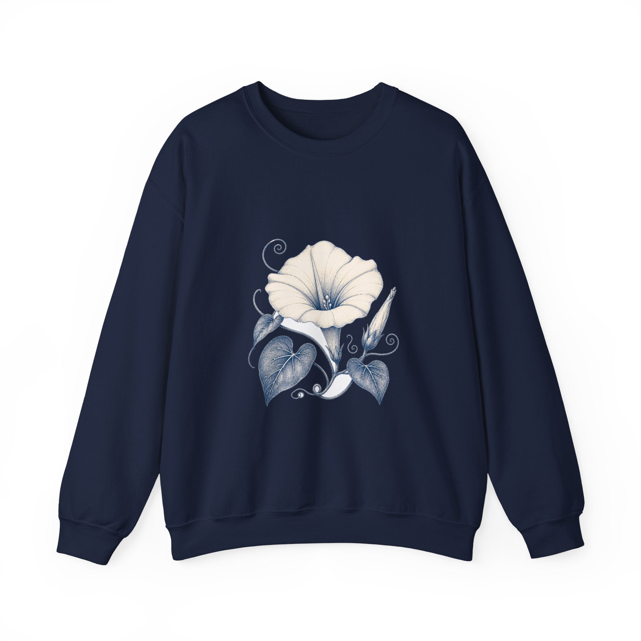 Matching Couple Sweatshirt - Sunflower & Moonflower Matching Couple Comfort Colors Crew Hand-Drawn Art His Hers Anniversary Gift - Design B