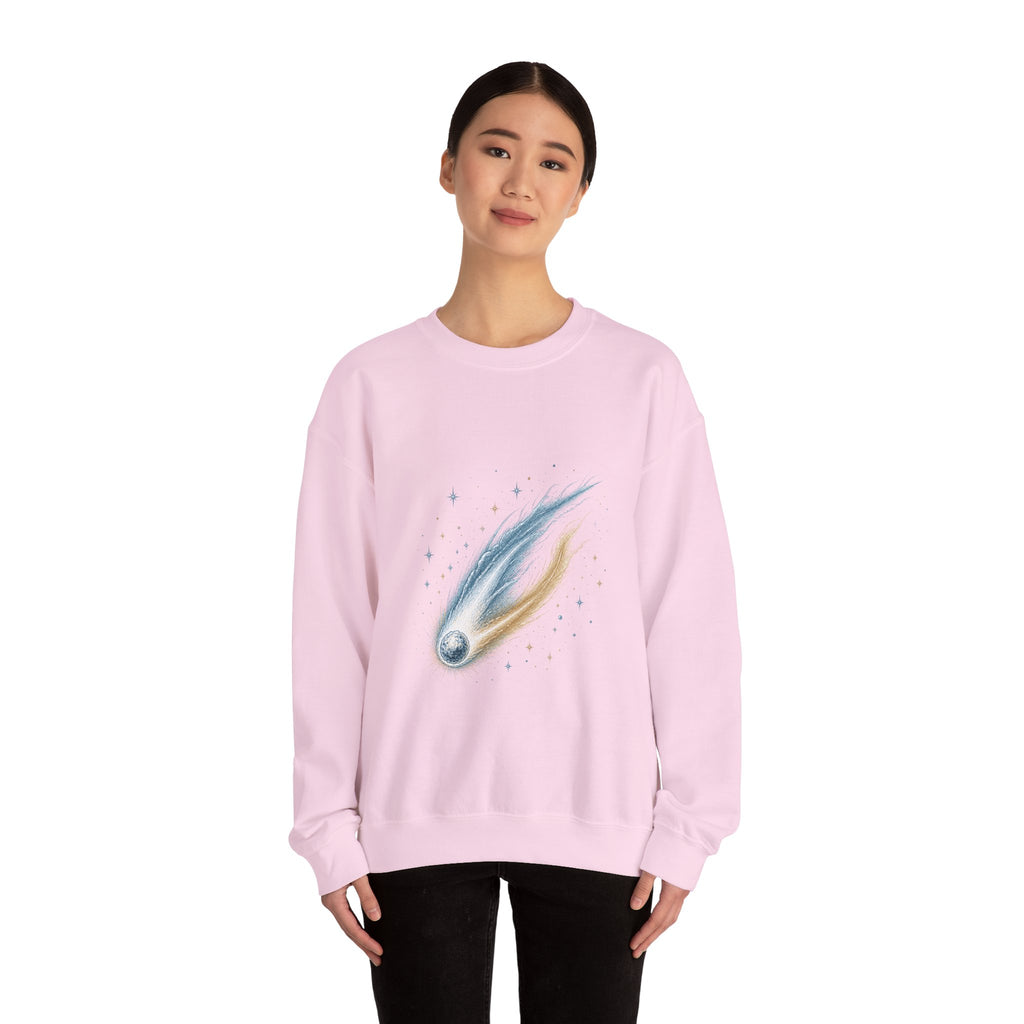 Matching Couple Sweatshirt - Comet & Asteroid Matching Couple Premium Fleece Sweatshirt Hand-Drawn Art His Hers Anniversary Gift - Design A