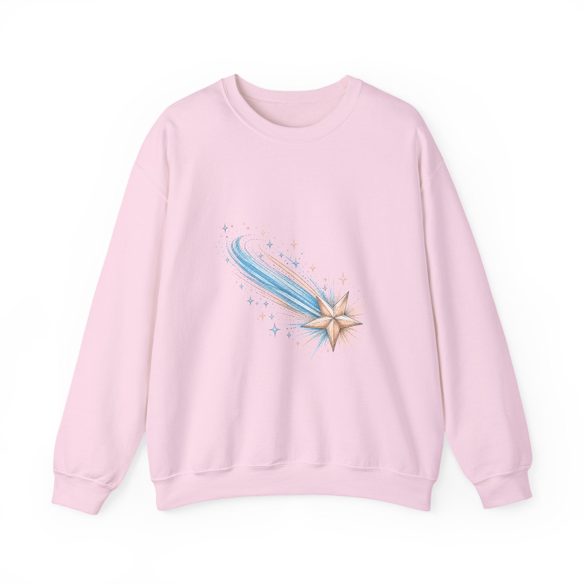 Matching Couple Sweatshirt - Shooting Star & North Star Matching Couple Premium Fleece Sweatshirt Hand-Drawn Art His Hers Anniversary Gift - Design A