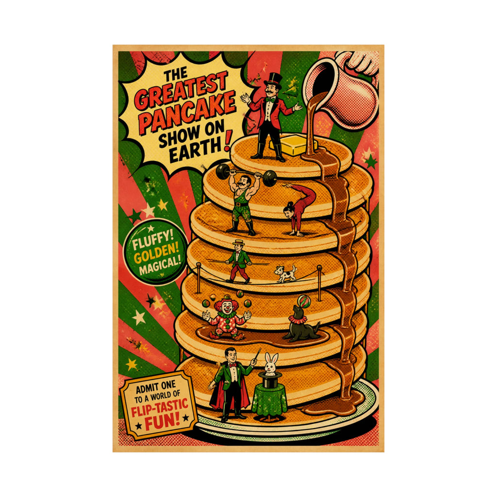 Pancake Stack Platform Wall Art Poster 18×24 Pop Art Living Room Decor Maximalist Print