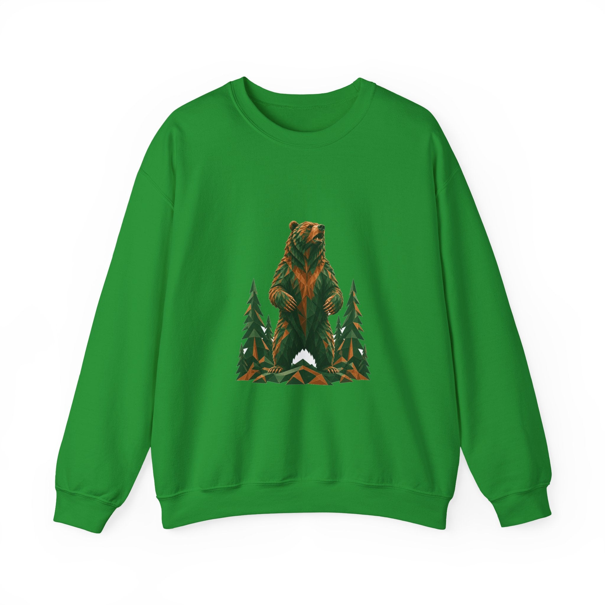 Matching Couple Sweatshirt - Bear & Deer Matching Couple Crewneck Sweatshirt Geometric Art His Hers Couple Gift - Design A