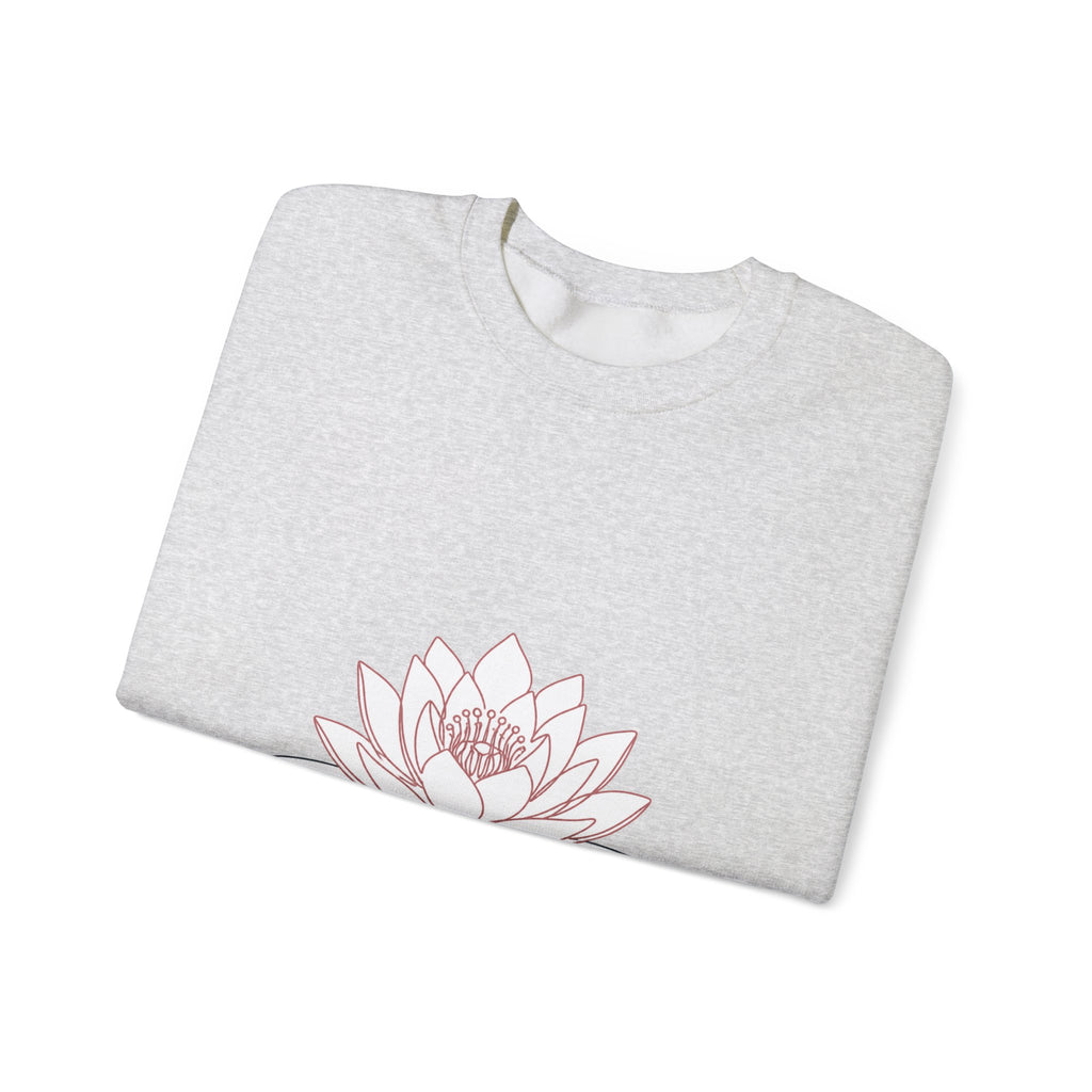 Matching Couple Sweatshirt - Open & Closed Lotus Matching Couple Crewneck Sweatshirt Minimalist Art His Hers Valentine Gift - Design A