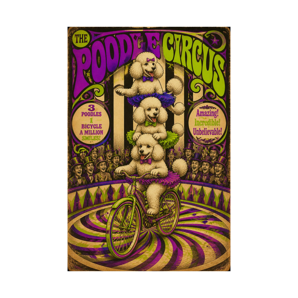 Poodle Stack Bicycle Wall Art Poster 24×36 Psychedelic Dining Room Decor Maximalist Print