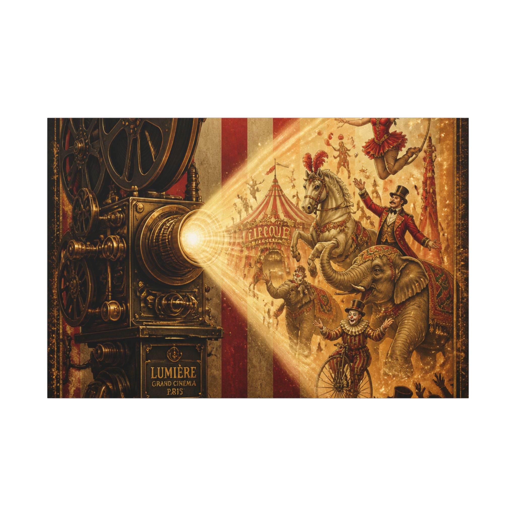 Film Camera Projector Show Wall Art Canvas 24×36 Baroque Studio Decor Maximalist Print