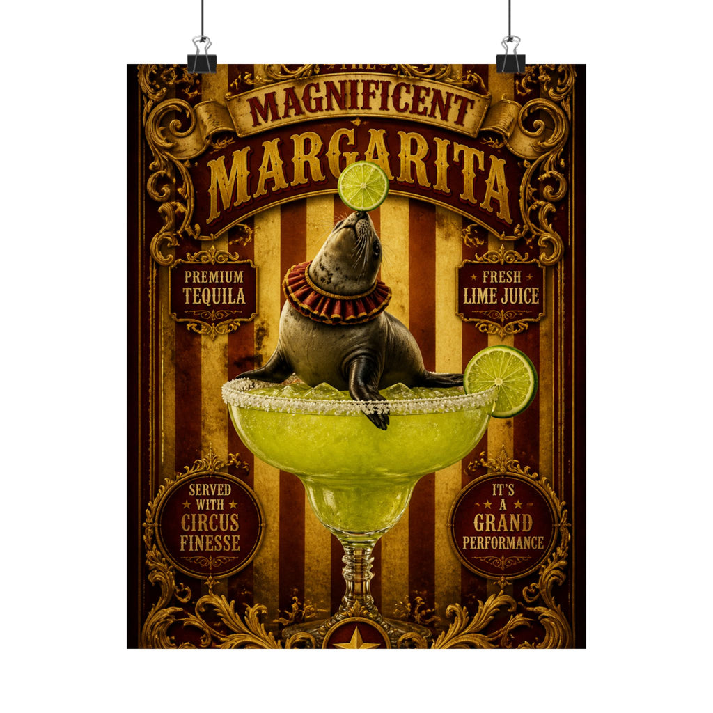 Margarita Balancing Seal Wall Art Poster 24×36 Baroque Studio Decor Maximalist Print