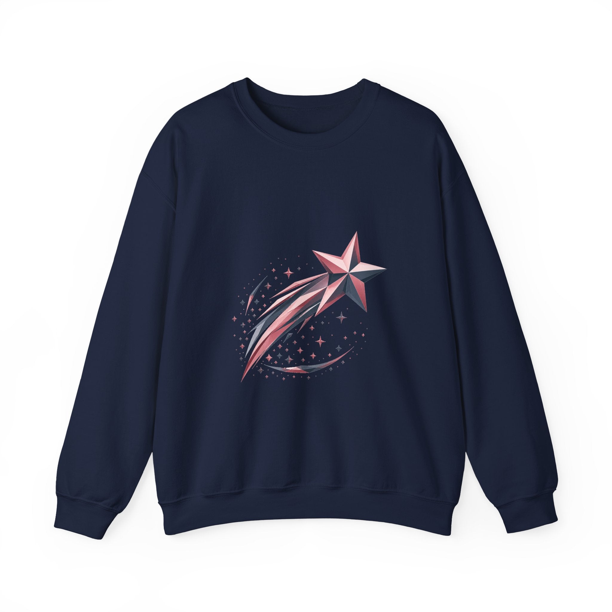 Matching Couple Sweatshirt - Shooting Star & North Star Matching Couple Crewneck Sweatshirt Geometric Art His Hers Couple Gift - Design A