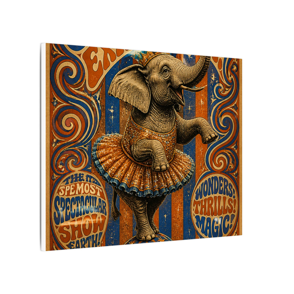 Elephant on Ball Wall Art Canvas 16×20 Psychedelic Cafe Decor Maximalist Print