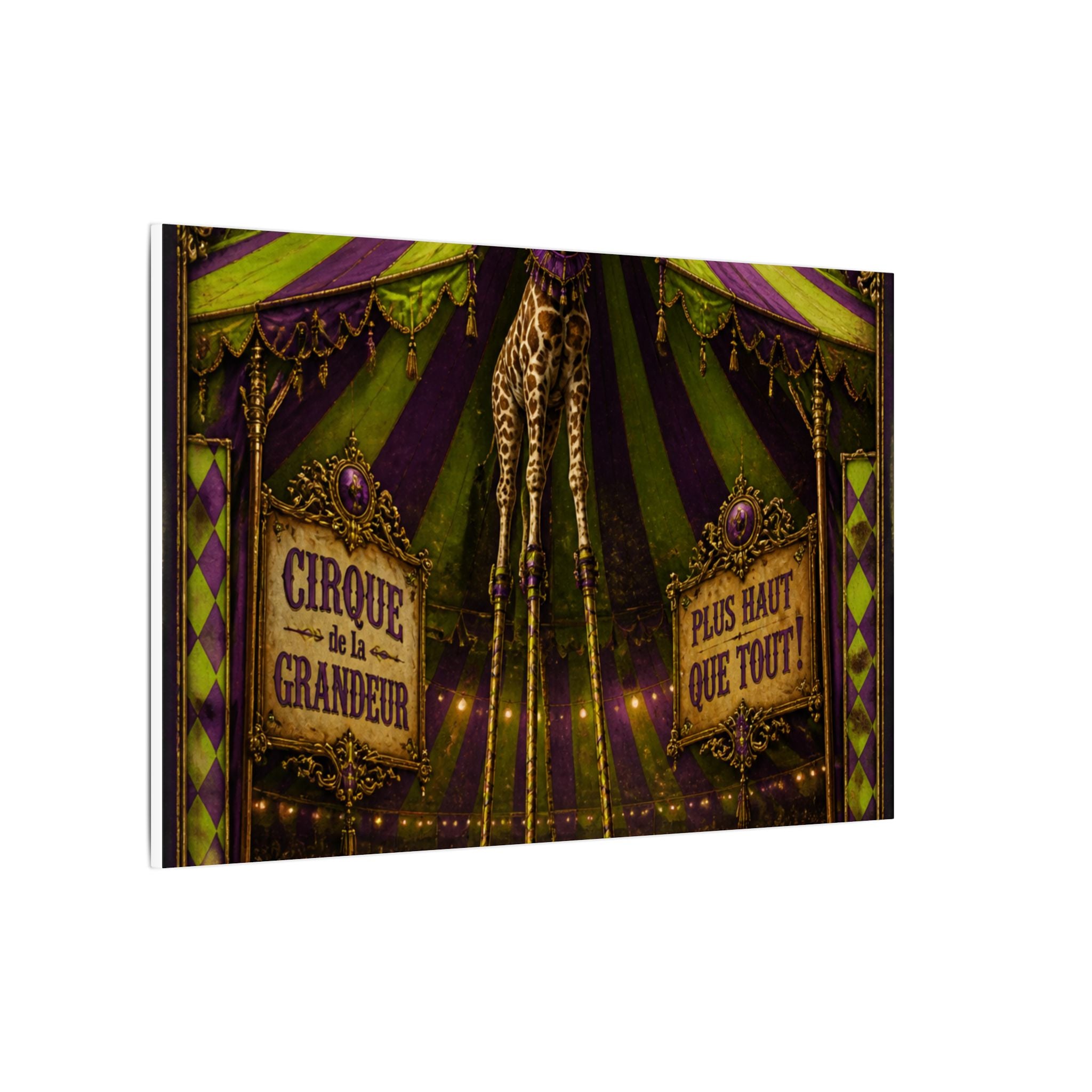 Giraffe on Stilts Wall Art Canvas 24×36 Baroque Studio Decor Maximalist Print