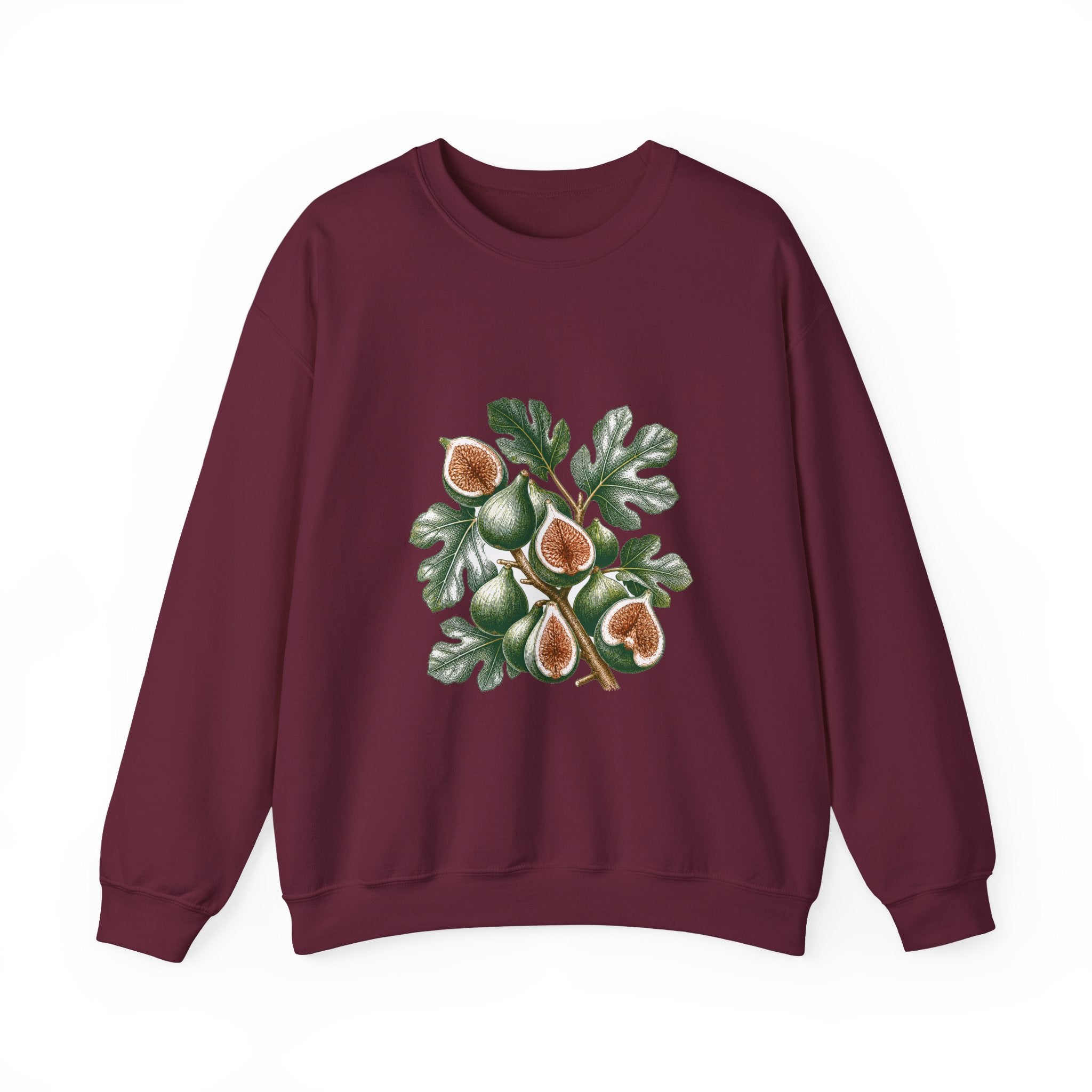 Matching Couple Sweatshirt - Olive Branch & Fig Matching Couple Premium Fleece Sweatshirt Hand-Drawn Art His Hers Anniversary Gift - Design B