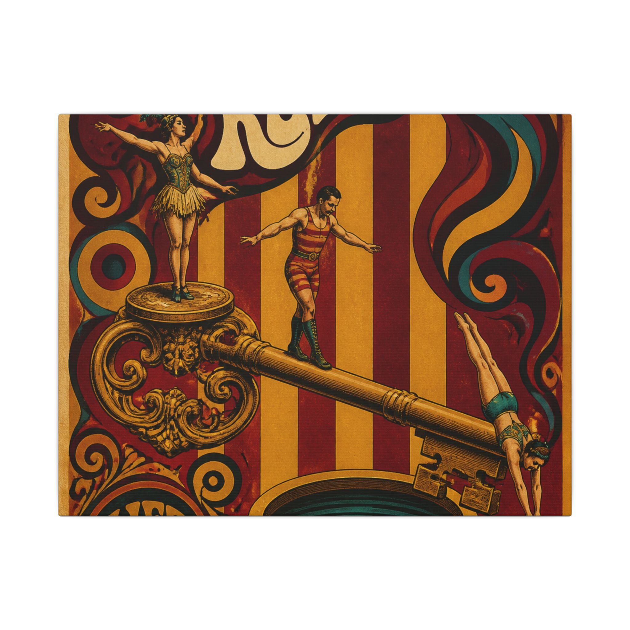 Giant Key Performance Wall Art Canvas 24×36 Psychedelic Dining Room Decor Maximalist Print