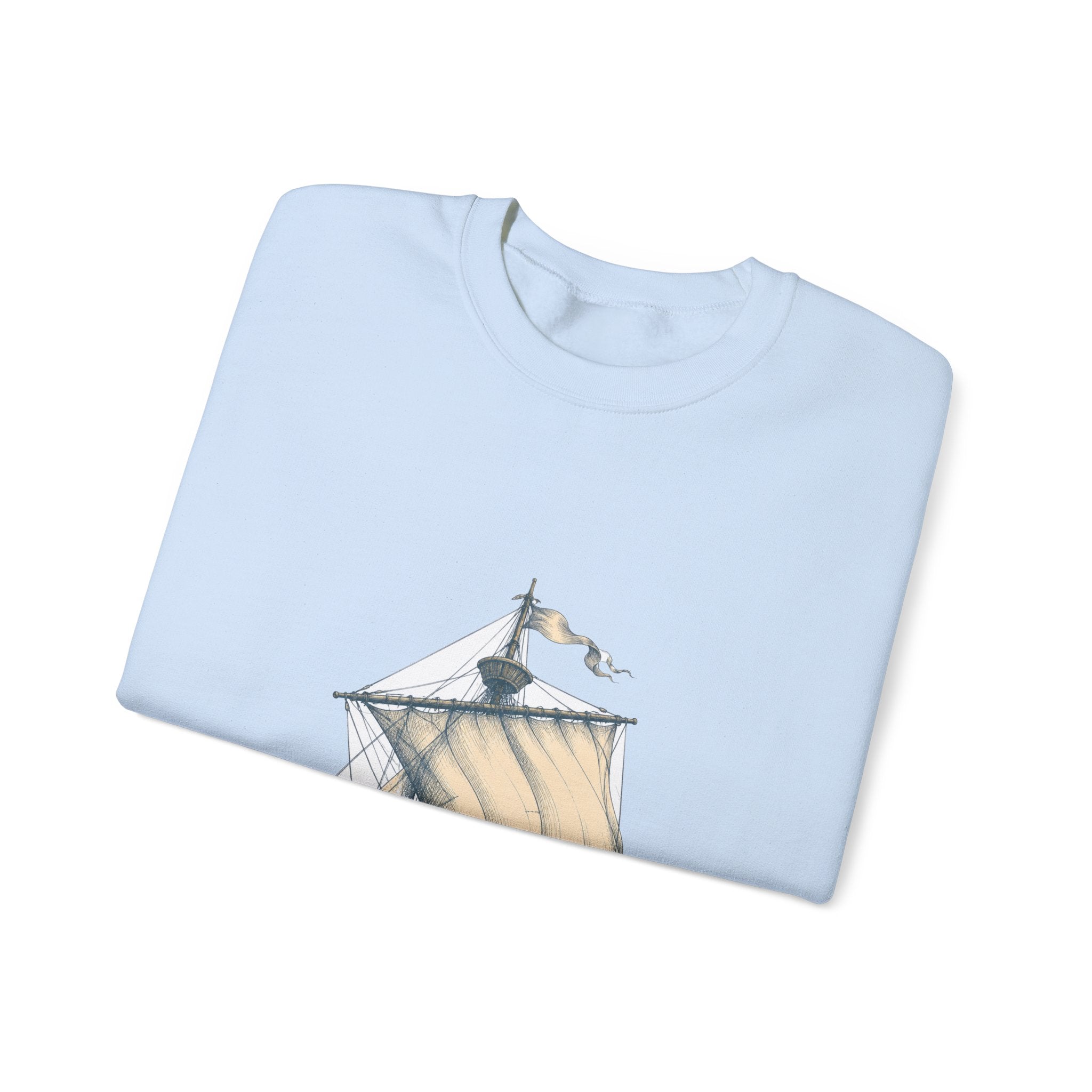 Matching Couple Sweatshirt - Anchor & Sail Matching Couple Comfort Colors Crew Hand-Drawn Art His Hers Anniversary Gift - Design B