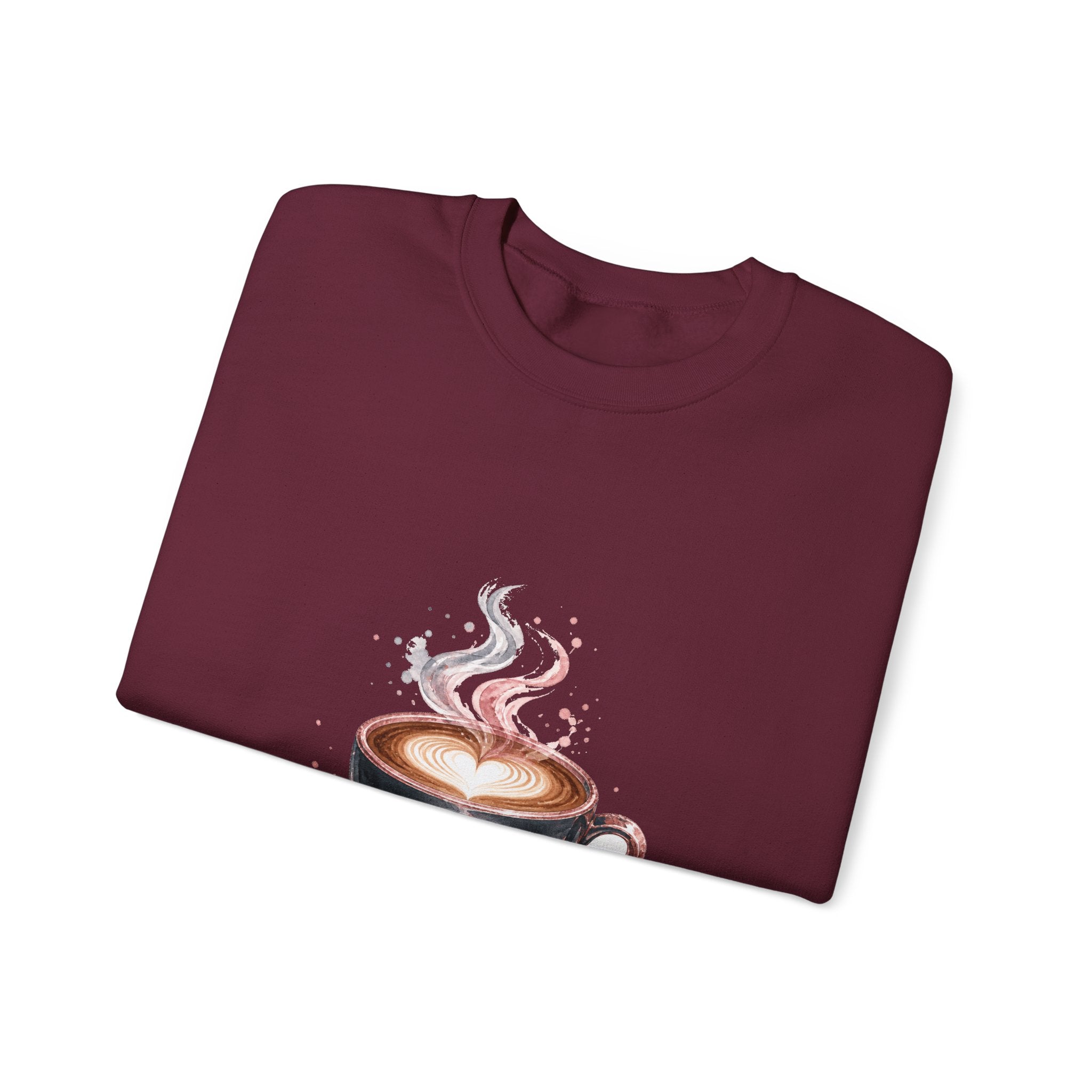 Matching Couple Sweatshirt - Coffee & Tea Matching Couple Premium Fleece Sweatshirt Watercolor Art His Hers Birthday Gift - Design A