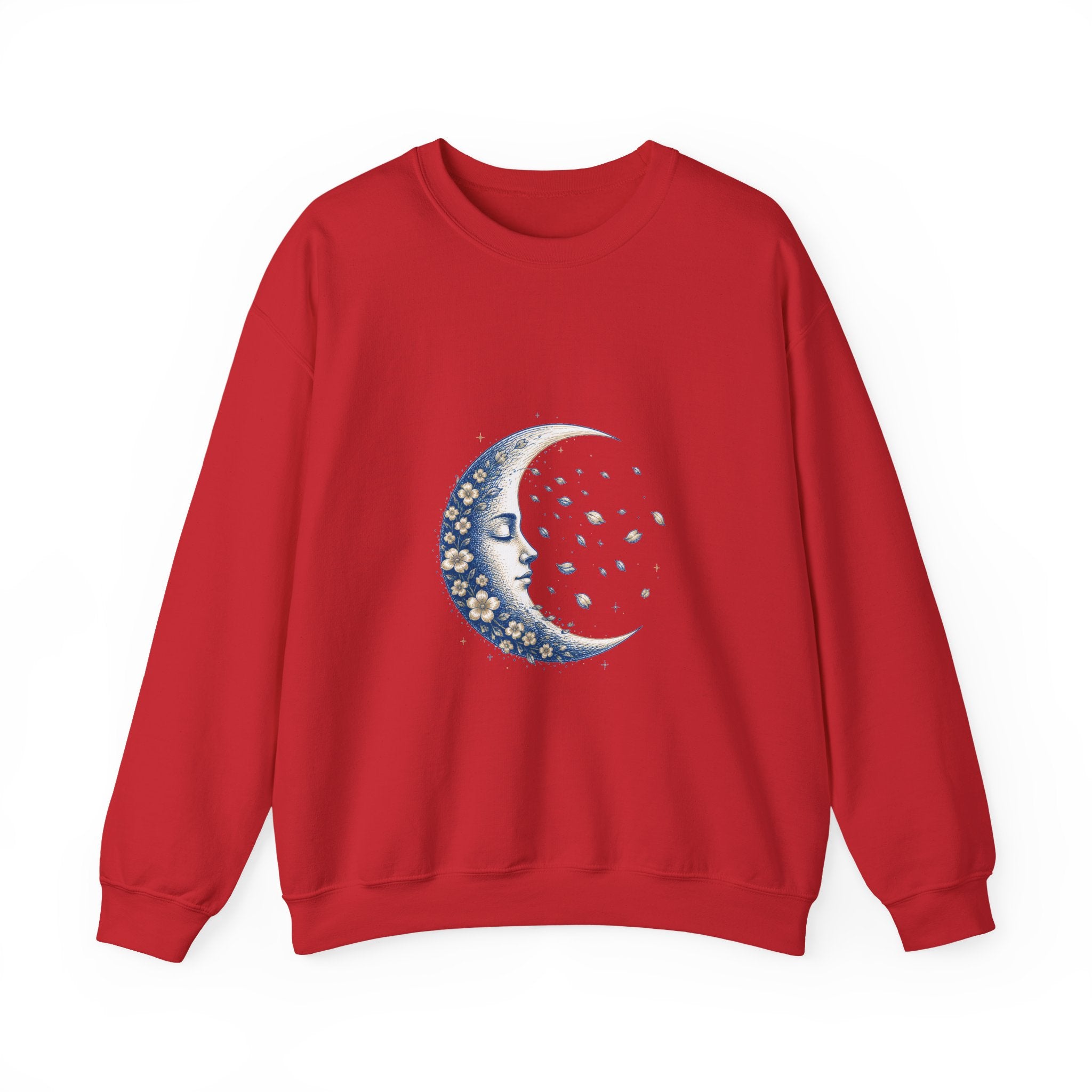 Matching Couple Sweatshirt - Waxing & Waning Moon Matching Couple Crewneck Sweatshirt Hand-Drawn Art His Hers Best Friend Gift - Design B