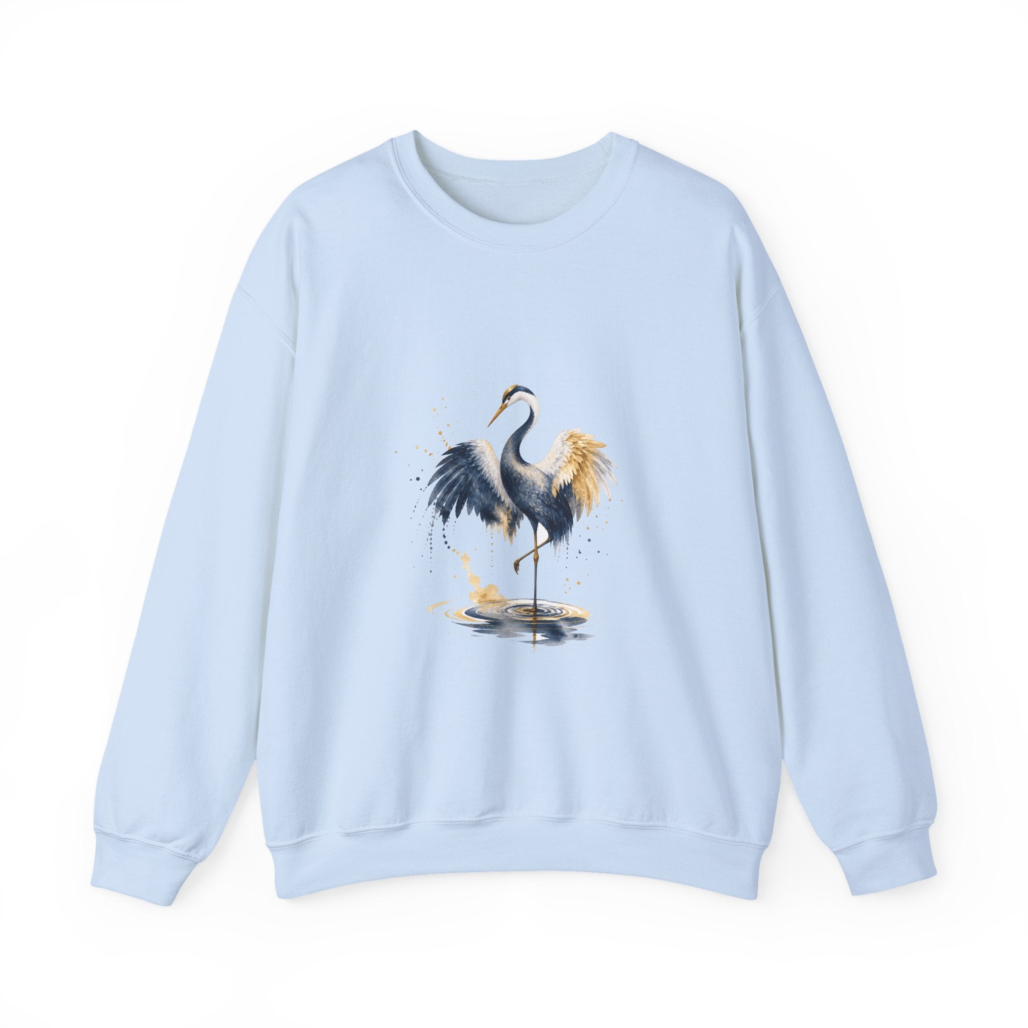 Matching Couple Sweatshirt - Tiger & Crane Matching Couple Crewneck Sweatshirt Watercolor Art His Hers Engagement Gift - Design B