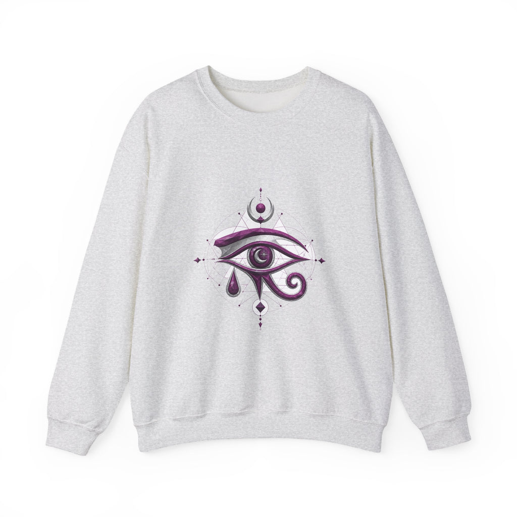 Matching Couple Sweatshirt - Eye of Ra & Horus Matching Couple Crewneck Sweatshirt Geometric Art His Hers Couple Gift - Design B