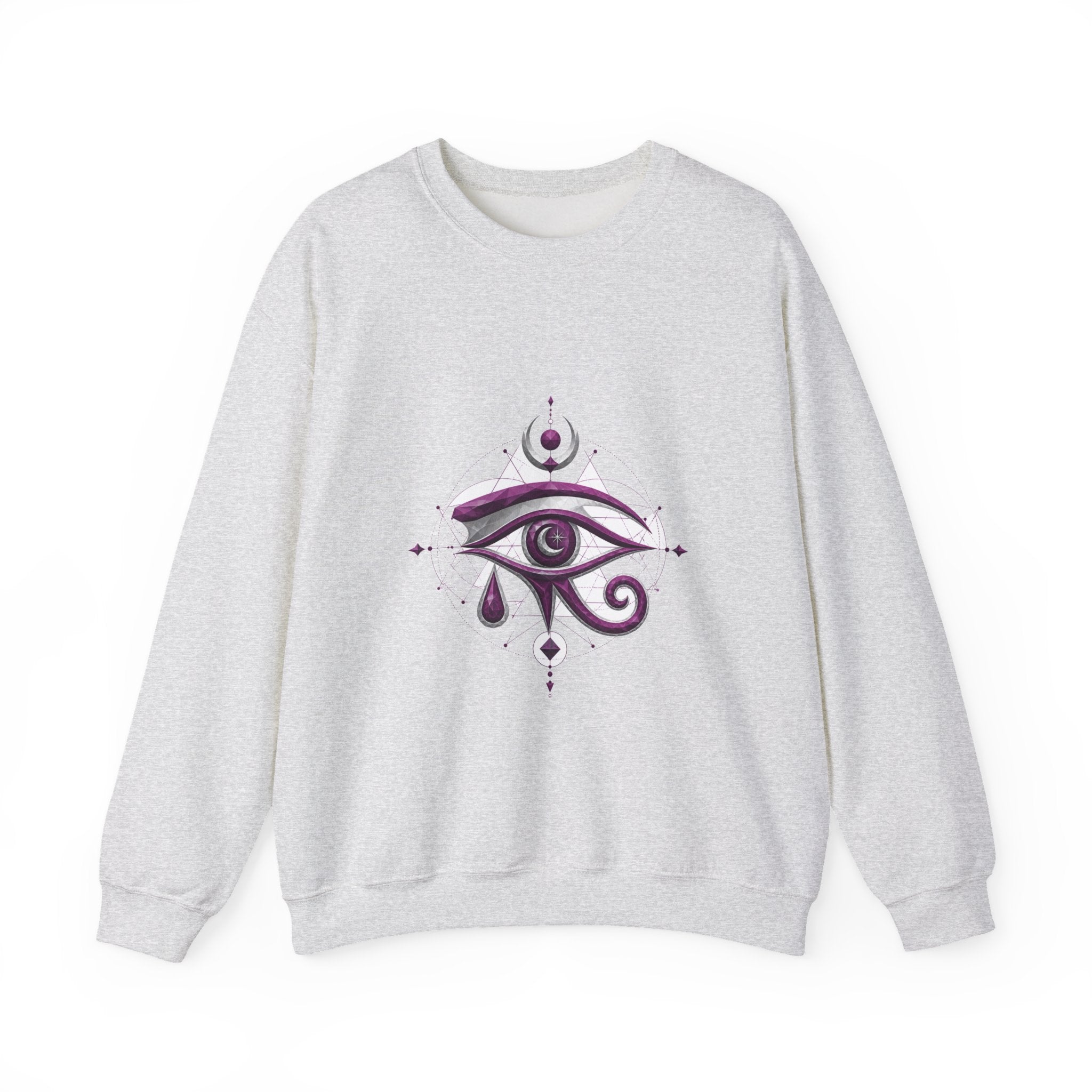 Matching Couple Sweatshirt - Eye of Ra & Horus Matching Couple Crewneck Sweatshirt Geometric Art His Hers Couple Gift - Design B