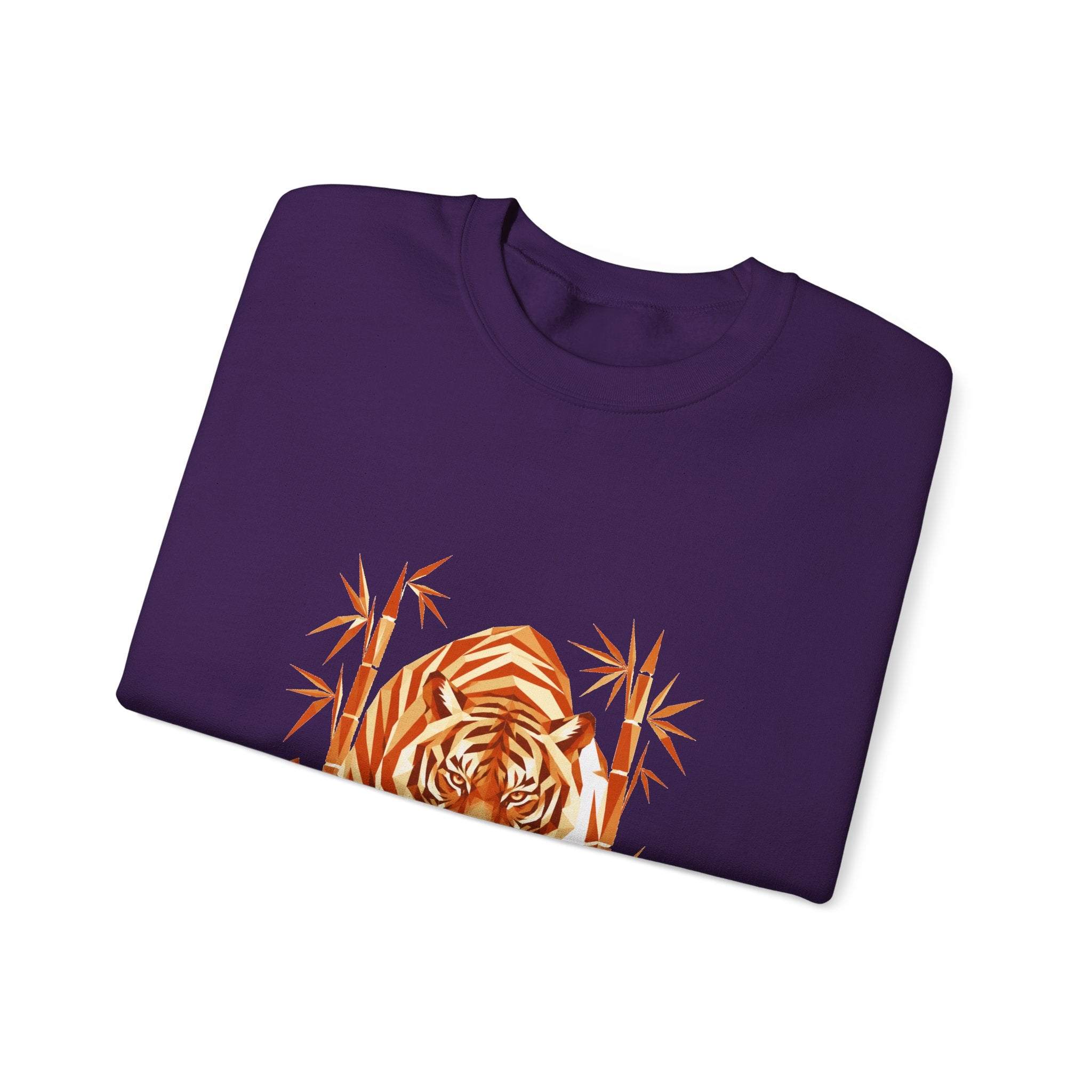 Matching Couple Sweatshirt - Tiger & Crane Matching Couple Premium Fleece Sweatshirt Geometric Art His Hers Love Gift - Design A