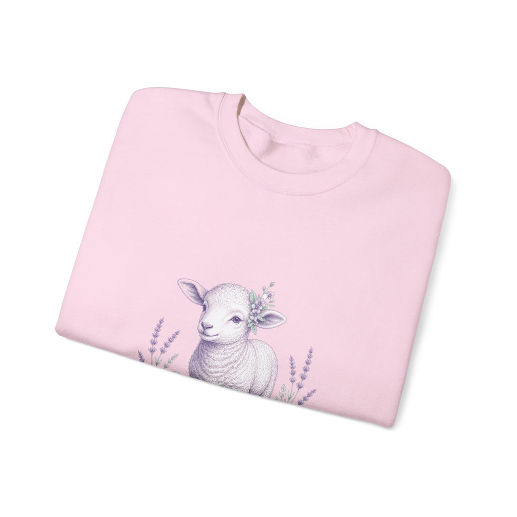 Matching Couple Sweatshirt - Lion & Lamb Matching Couple Crewneck Sweatshirt Vintage Art His Hers Wedding Gift - Design B