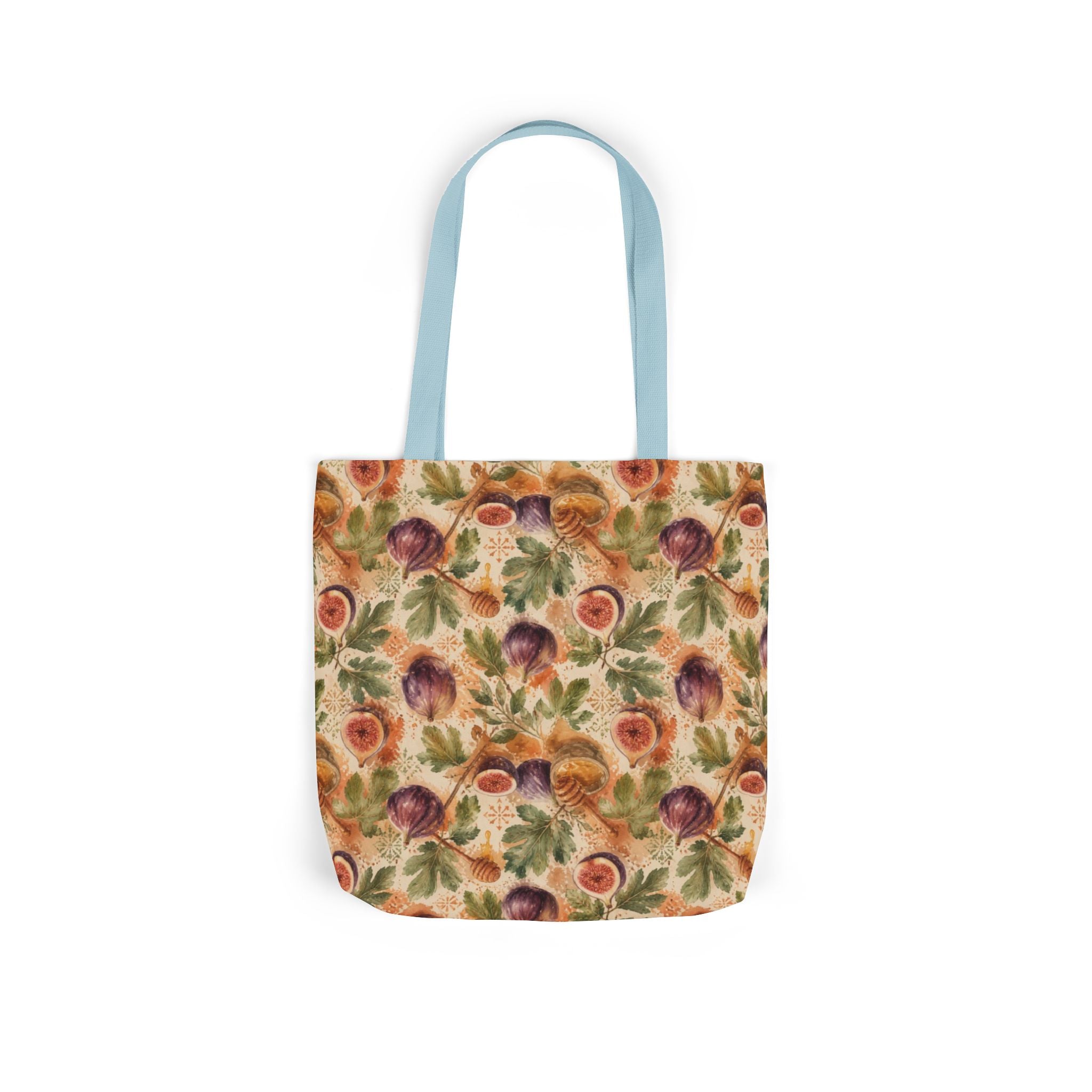 Ripe Figs Canvas Tote Bag Mediterranean Kitchen Watercolor Splash Design Italian Cottagecore Gift