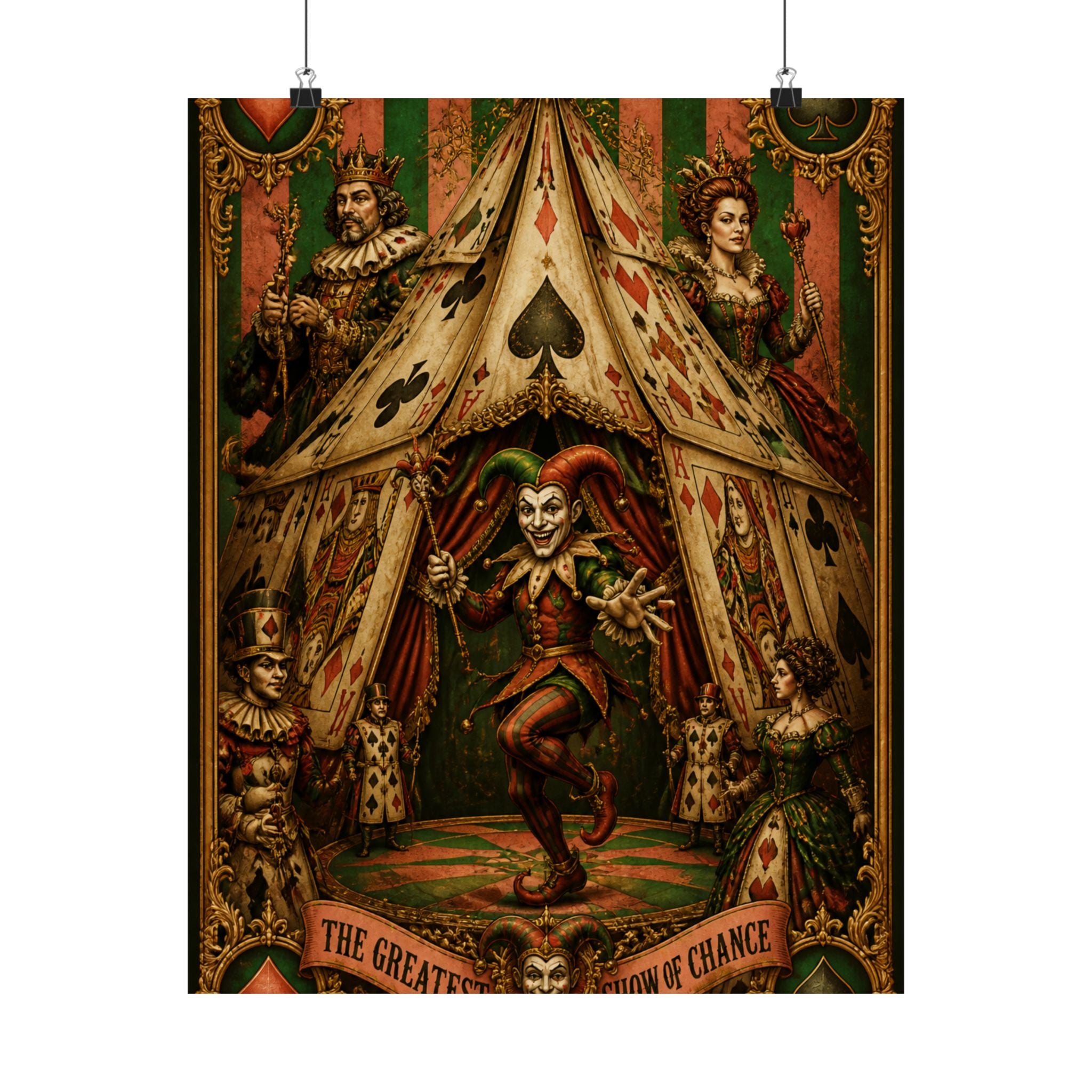 Playing Cards Tent Wall Art Poster 18×24 Baroque Home Office Decor Maximalist Print