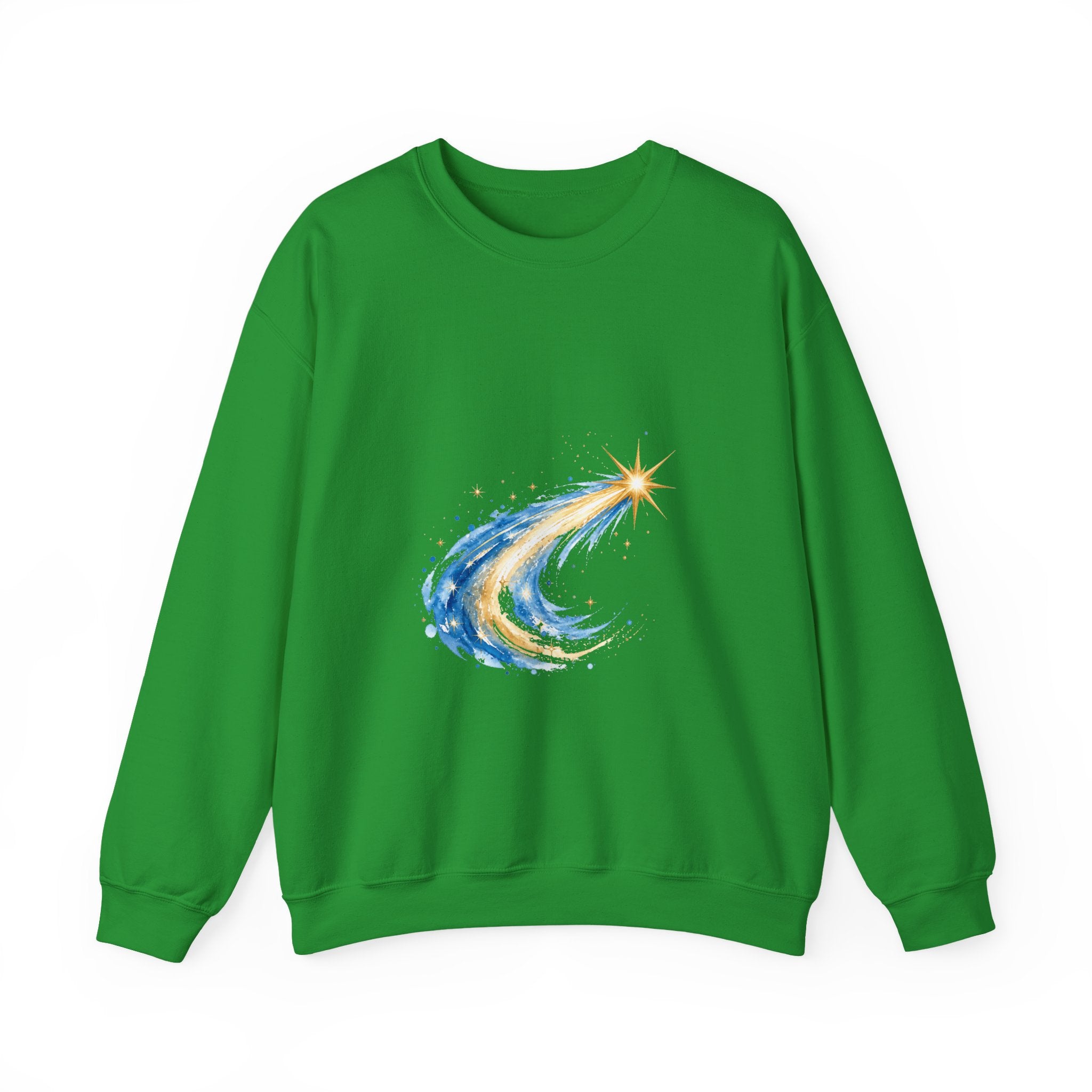 Matching Couple Sweatshirt - Shooting Star & North Star Matching Couple Premium Fleece Sweatshirt Watercolor Art His Hers Birthday Gift - Design A