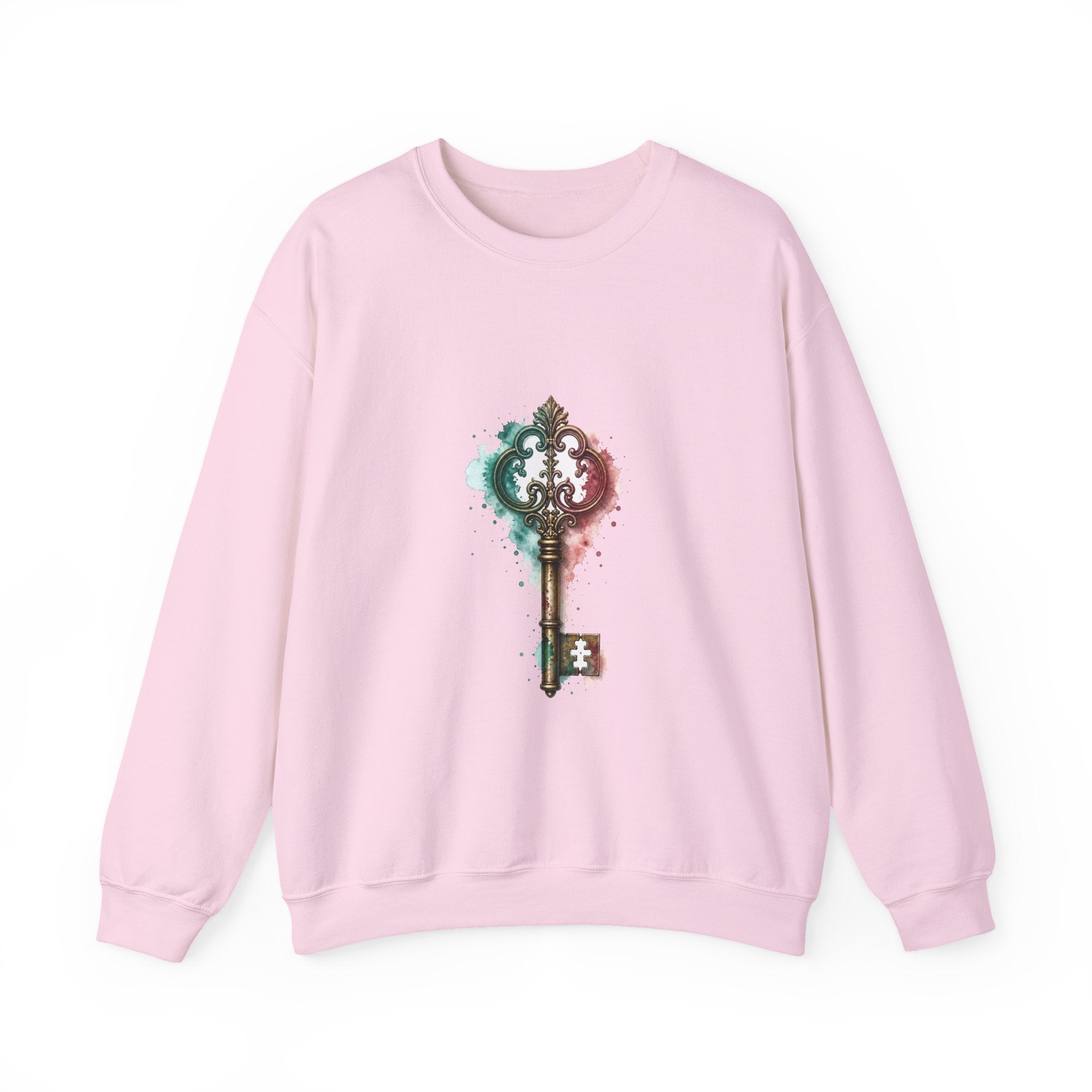 Matching Couple Sweatshirt - Key & Lock Matching Couple Premium Fleece Sweatshirt Watercolor Art His Hers Birthday Gift - Design A