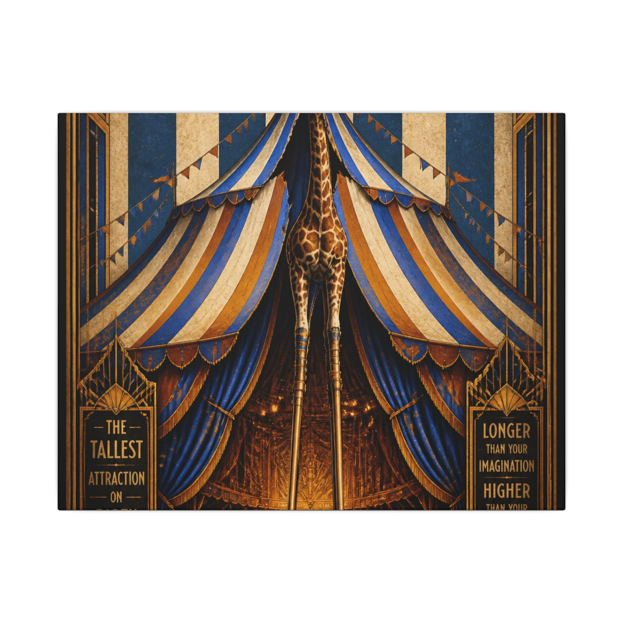 Giraffe on Stilts Wall Art Canvas 16×20 Art Deco Entryway Decor Maximalist Print