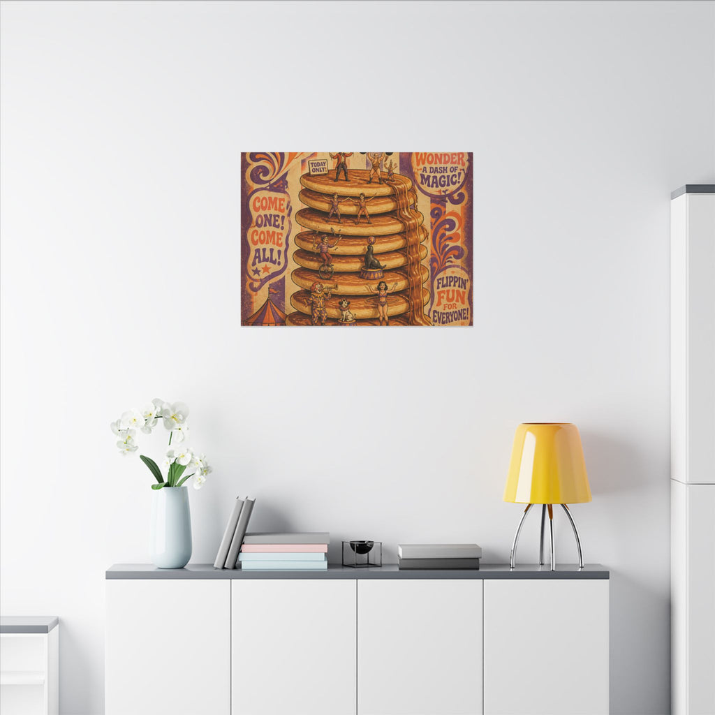 Pancake Stack Platform Wall Art Canvas 24×36 Psychedelic Dining Room Decor Maximalist Print