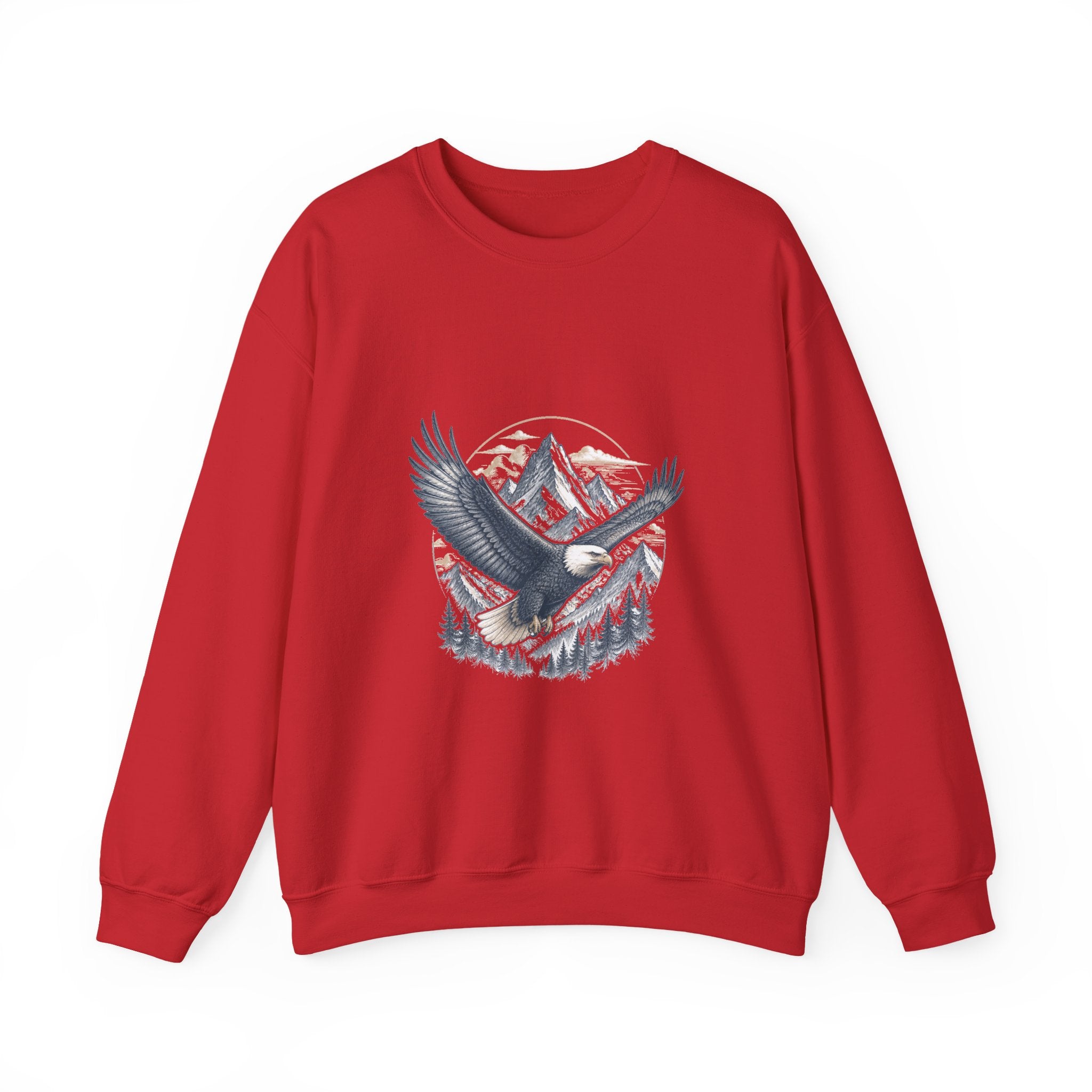 Matching Couple Sweatshirt - Eagle & Whale Matching Couple Crewneck Sweatshirt Hand-Drawn Art His Hers Best Friend Gift - Design A