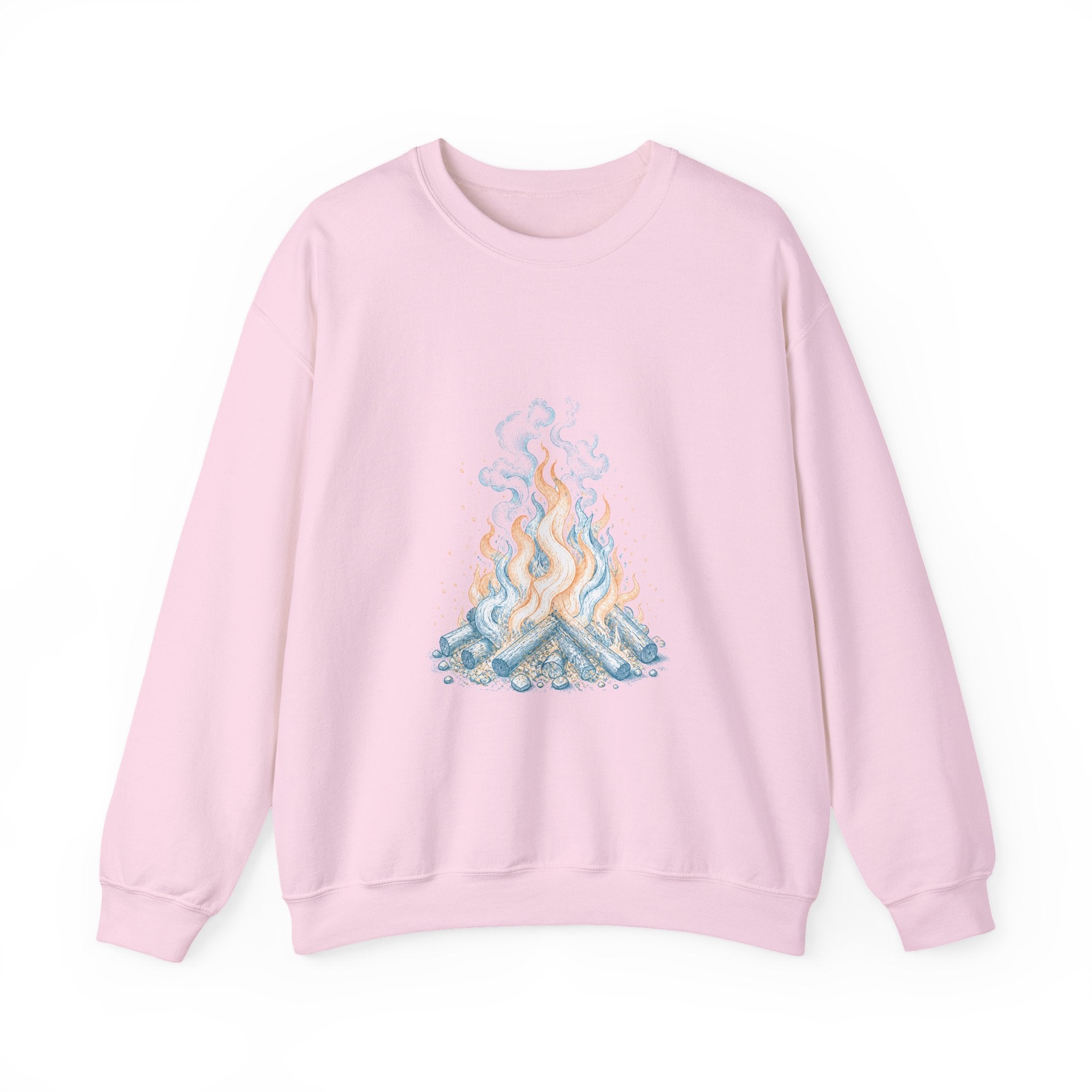 Matching Couple Sweatshirt - Wildfire & Waterfall Matching Couple Premium Fleece Sweatshirt Vintage Art His Hers Honeymoon Gift - Design A