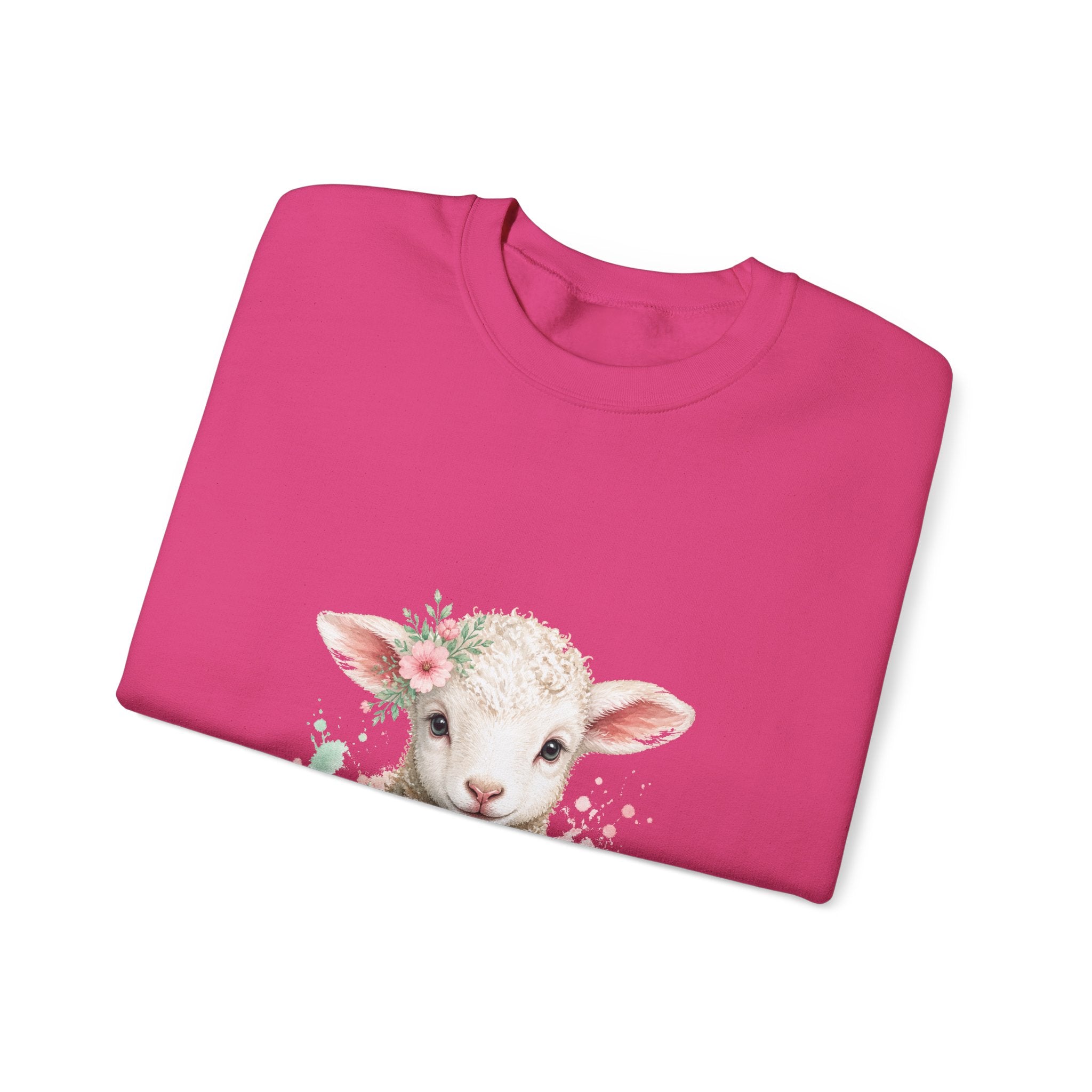 Matching Couple Sweatshirt - Lion & Lamb Matching Couple Premium Fleece Sweatshirt Watercolor Art His Hers Birthday Gift - Design B