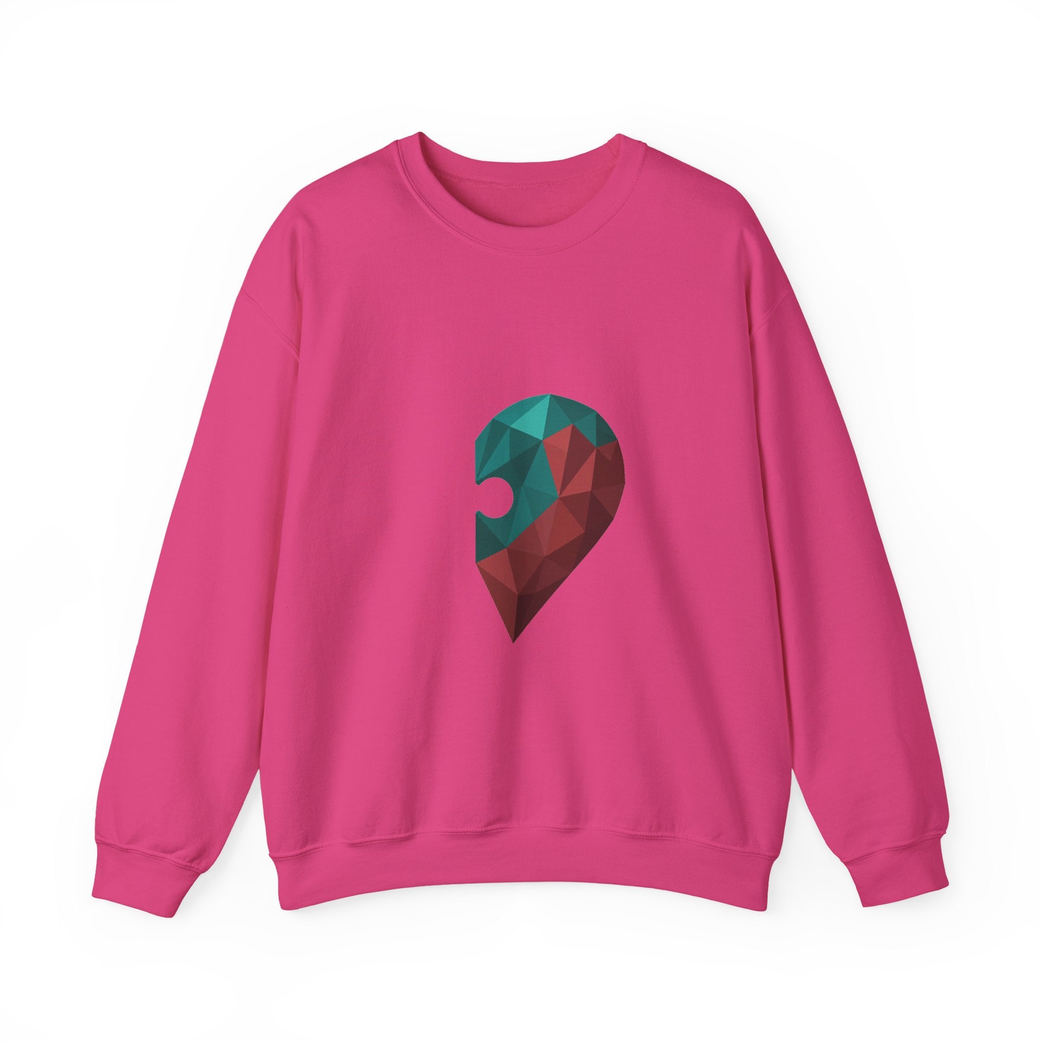 Matching Couple Sweatshirt - Puzzle Pieces Matching Couple Premium Fleece Sweatshirt Geometric Art His Hers Love Gift - Design B