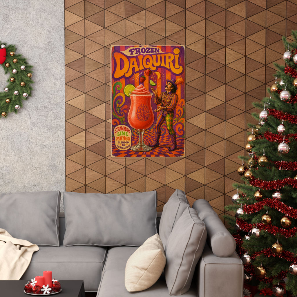 Daiquiri Fruit Juggler Wall Art Poster 24×36 Psychedelic Dining Room Decor Maximalist Print