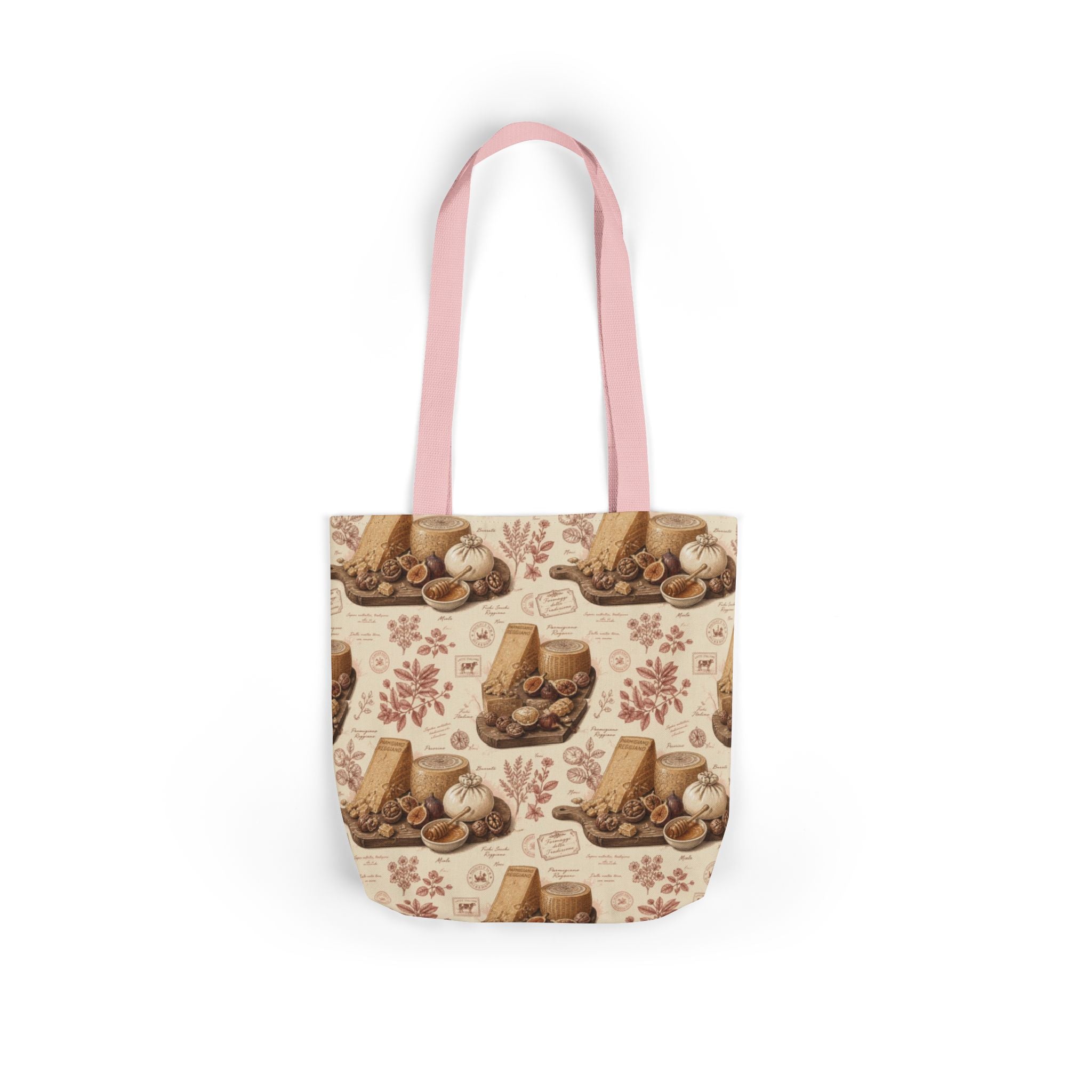 Italian Cheese Board Canvas Tote Bag Mediterranean Kitchen Botanical Design Italian Cottagecore Gift